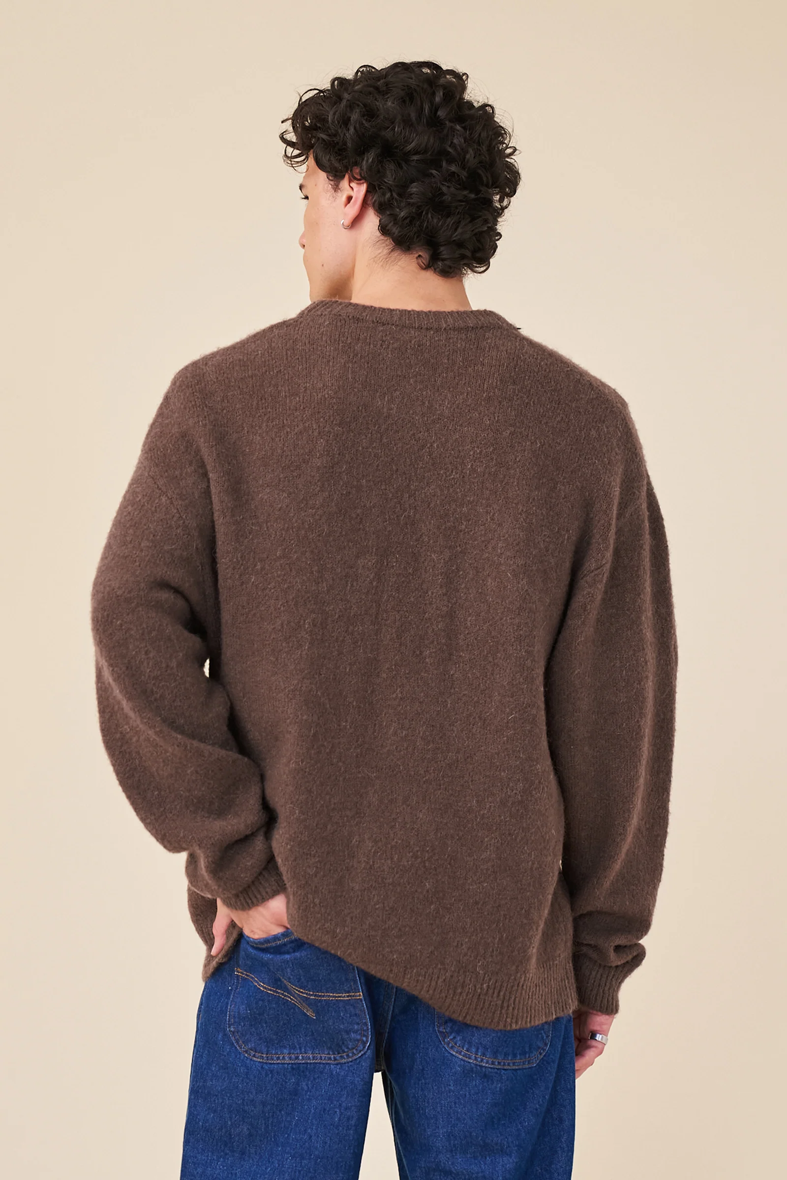 BAXTER MOHAIR BLEND SWEATER - WALNUT BROWN - Image 4