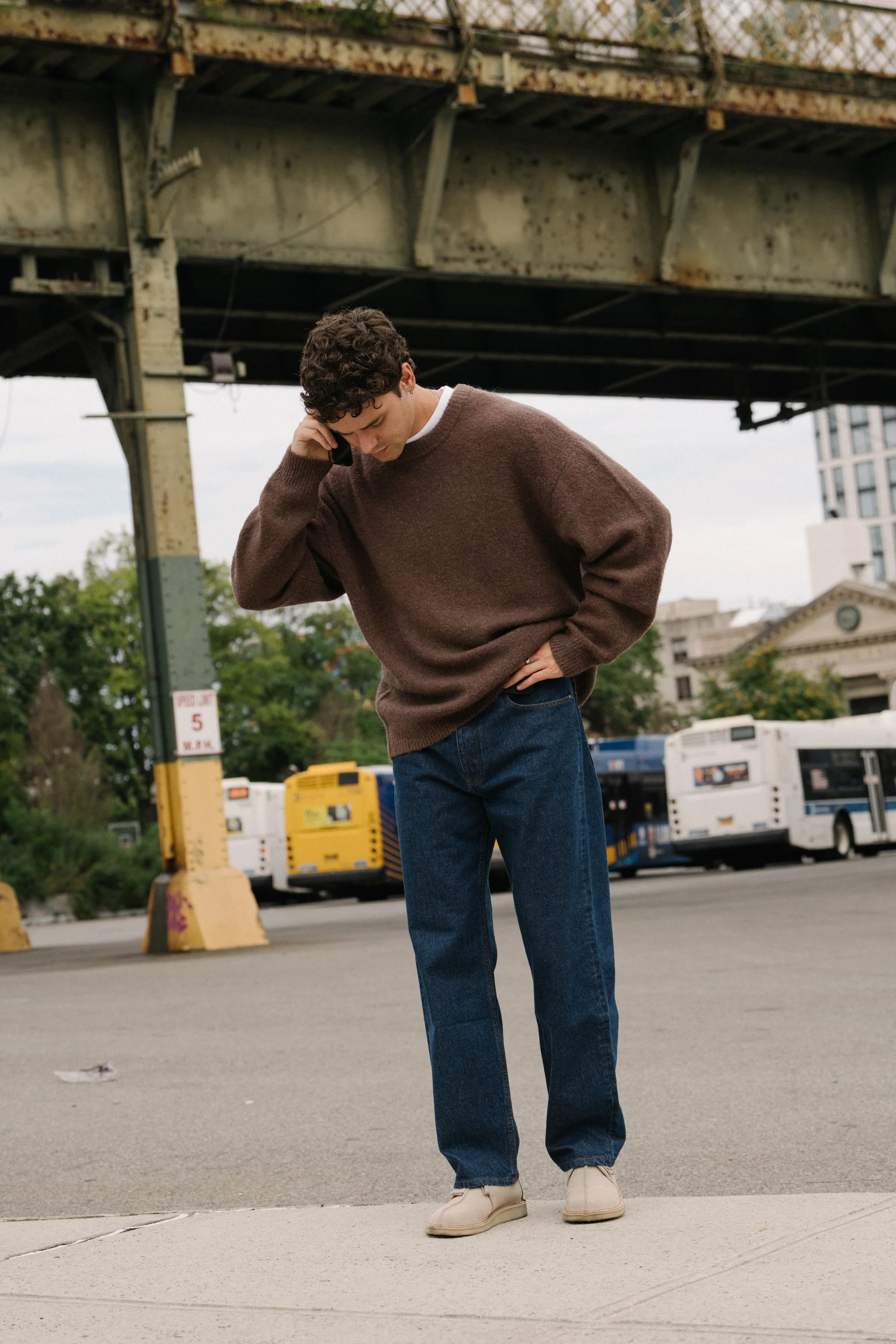 BAXTER MOHAIR BLEND SWEATER - WALNUT BROWN - Image 6