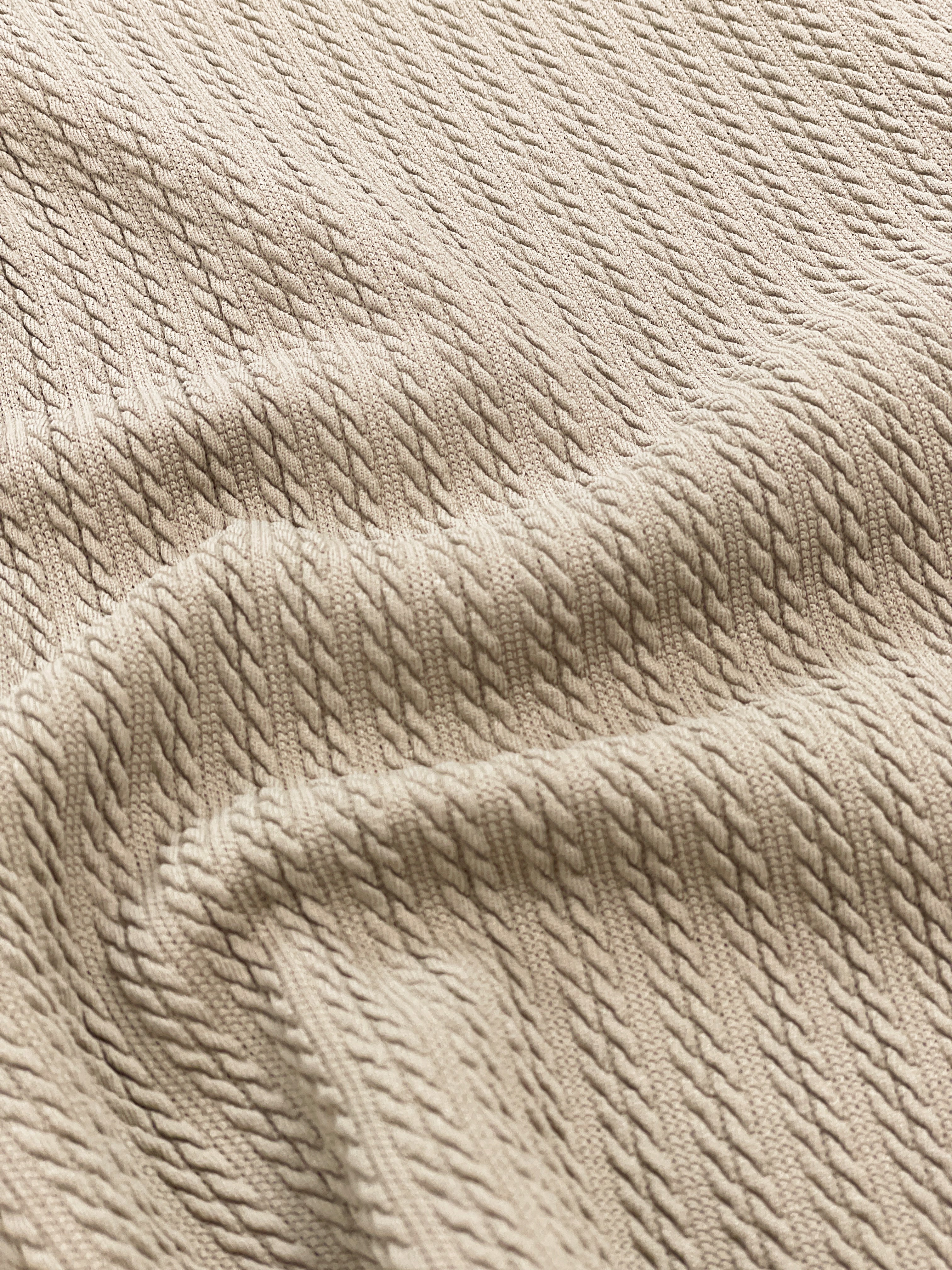 BEIGE CABLE TEXTURE CUBAN SS SHIRT - Image 8