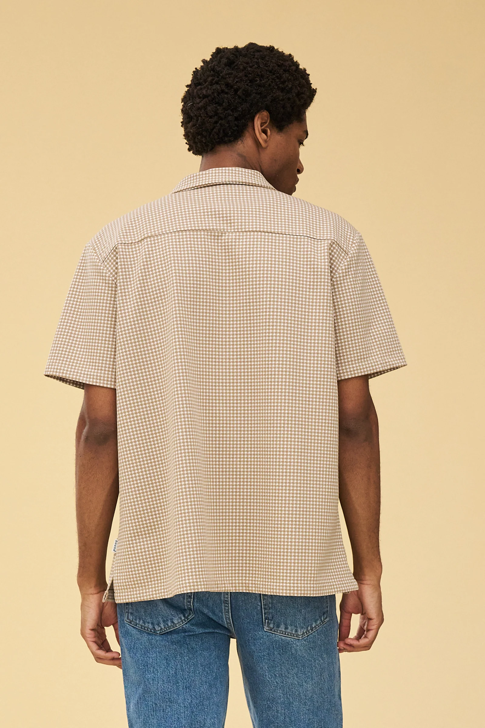 BEIGE DOGTOOTH JACQUARD CUBAN SHIRT - Image 4