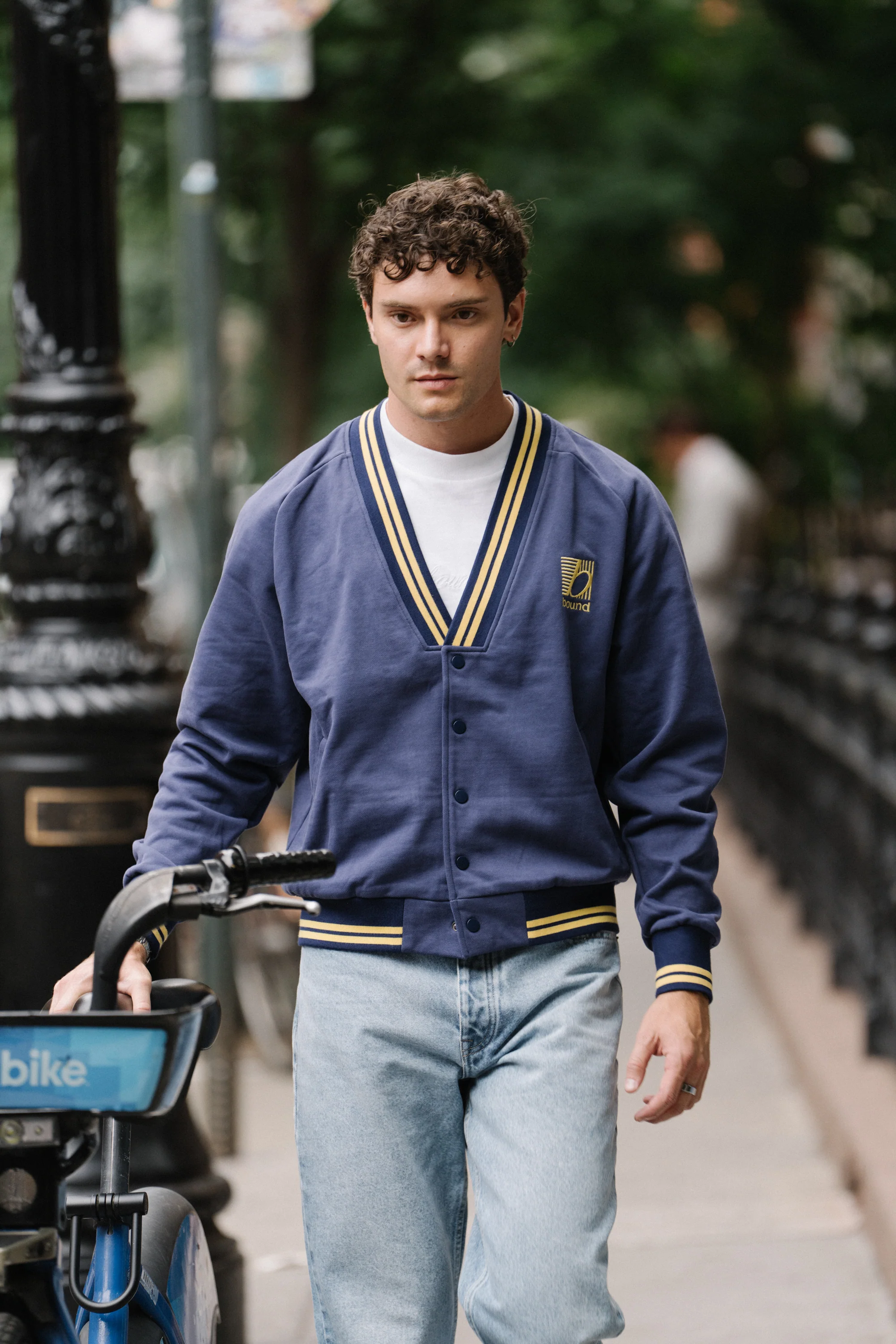 BERKELEY VARSITY CARDIGAN - NAVY / YELLOW - Image 2