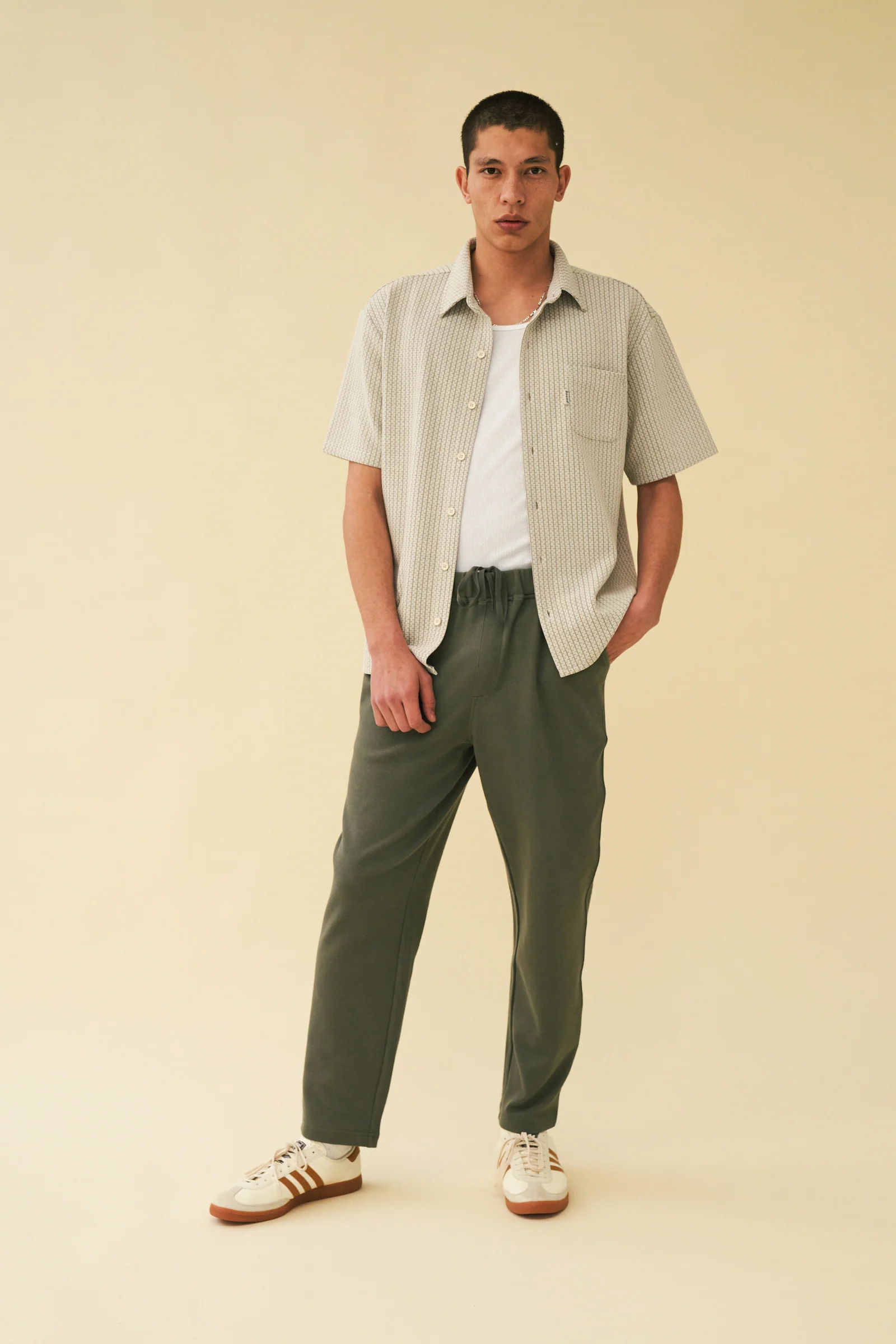 BLANCO PATTERNED TEXTURED POLO SHIRT - WHITE - Image 3