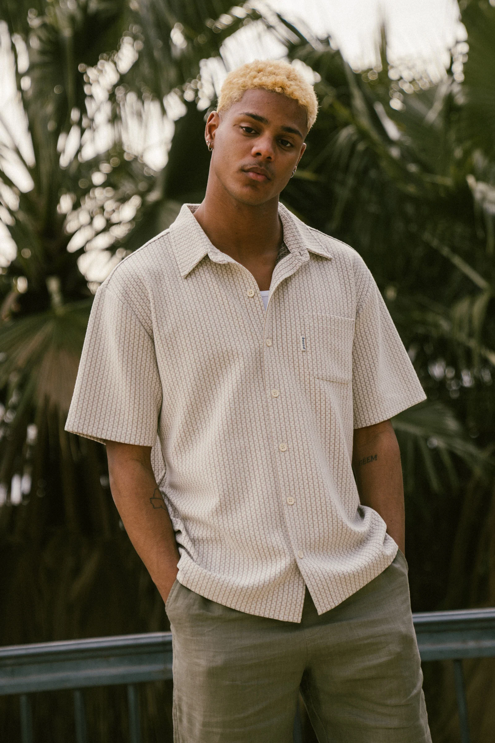 BLANCO PATTERNED TEXTURED POLO SHIRT - WHITE - Image 5