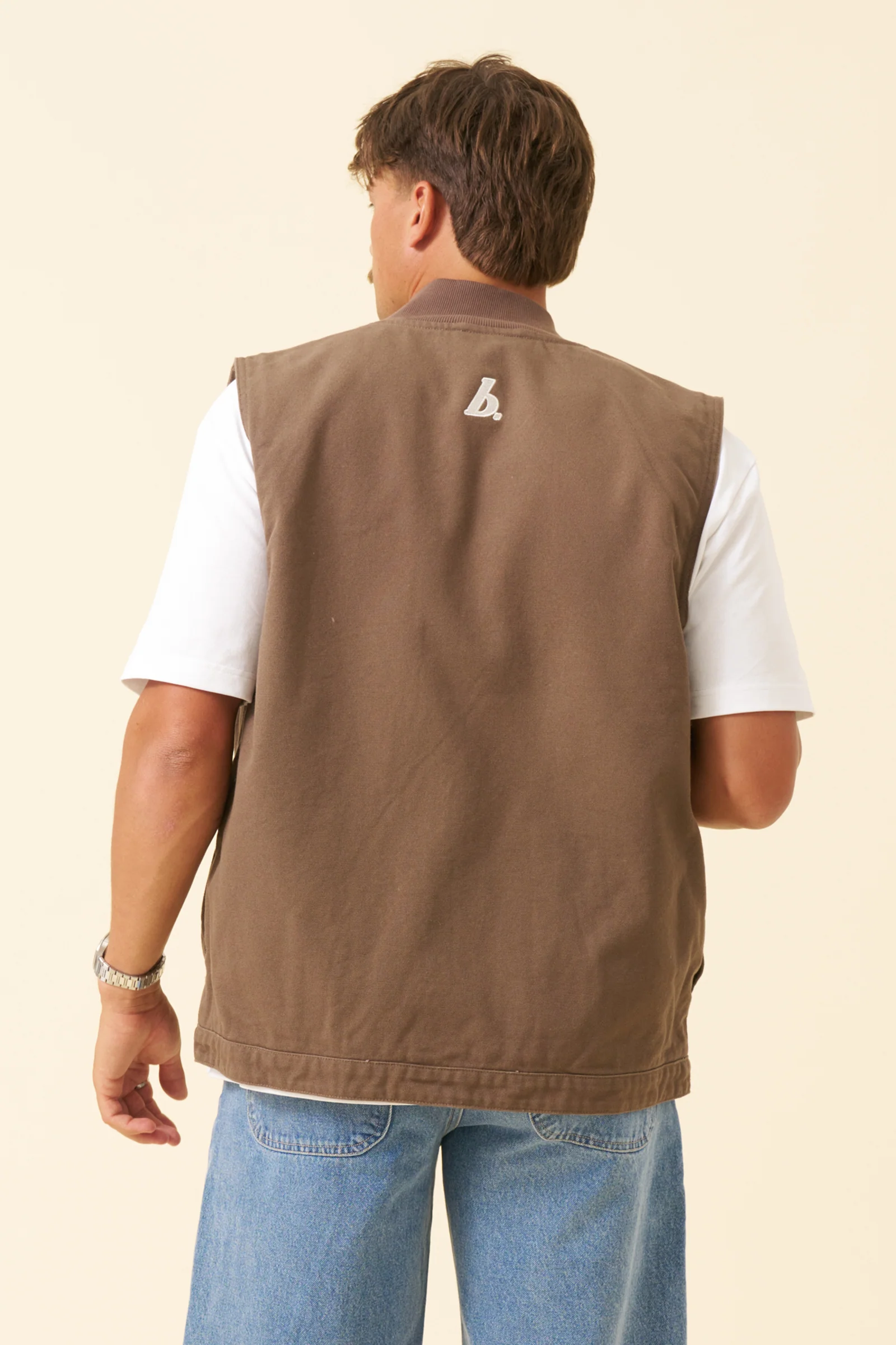 BOTHA HEAVY CANVAS VEST - BROWN - Image 6