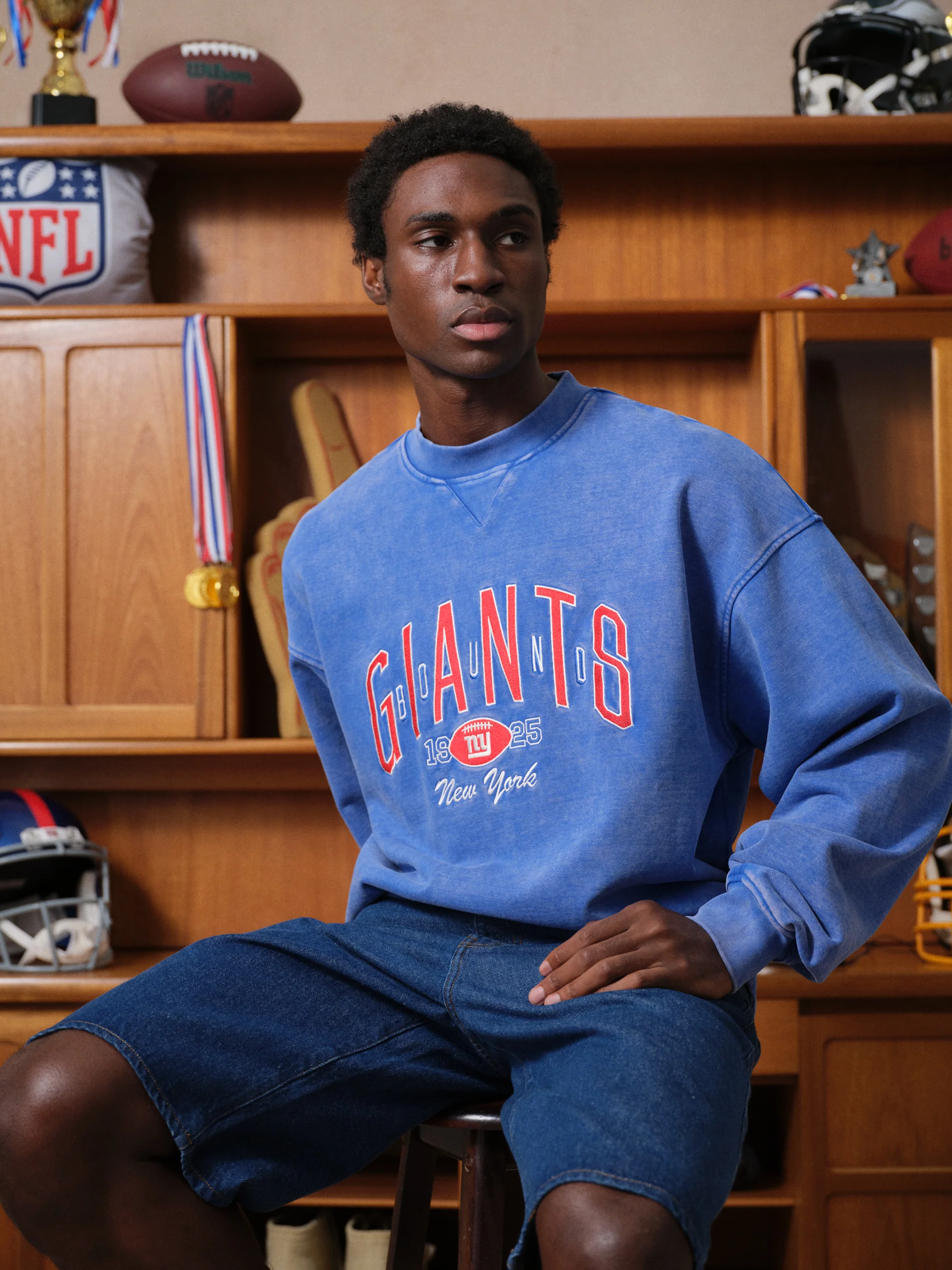 GIANTS VINTAGE WASHED SWEATER - BLUE - Image 5