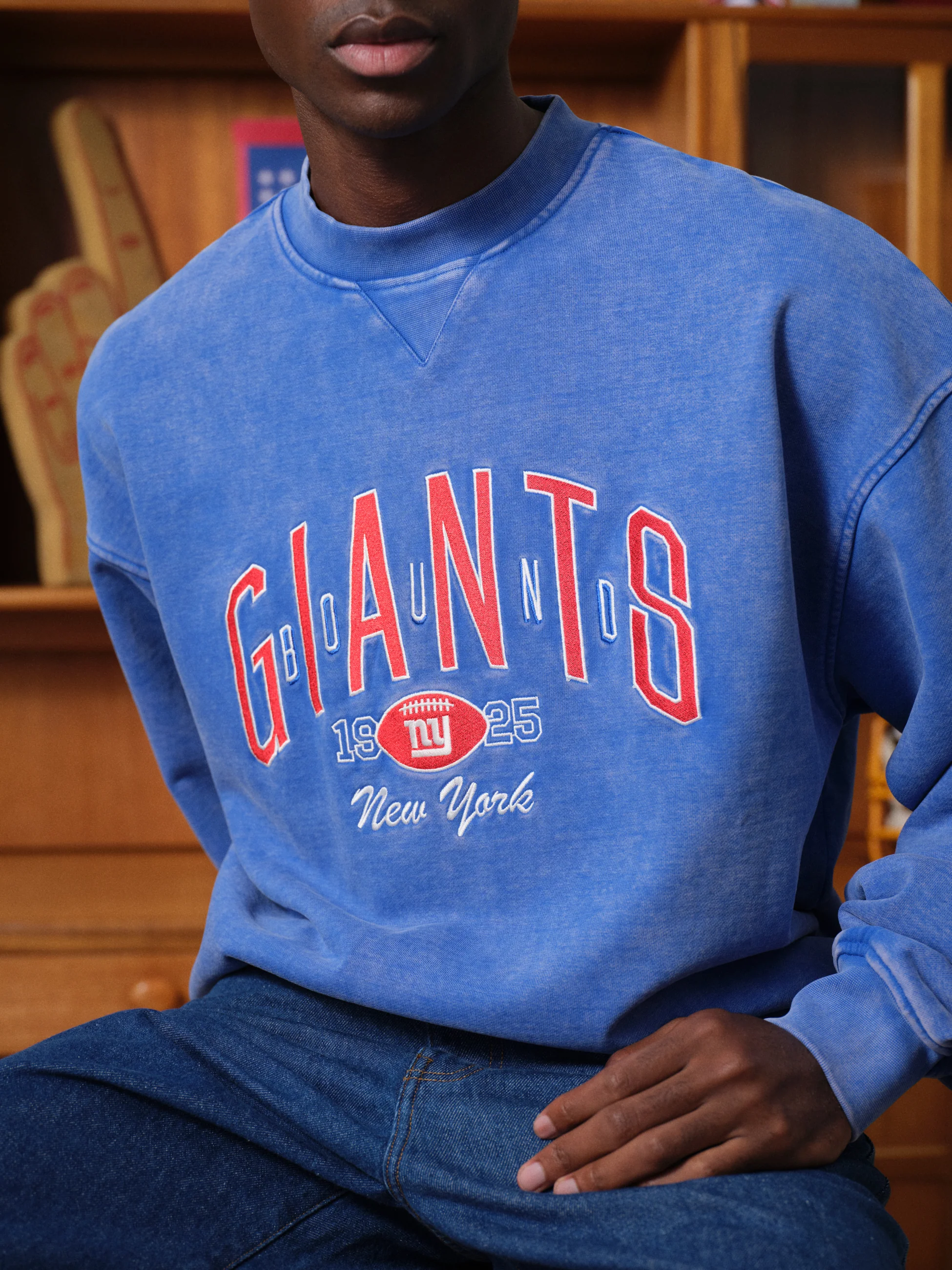 GIANTS VINTAGE WASHED SWEATER - BLUE - Image 6