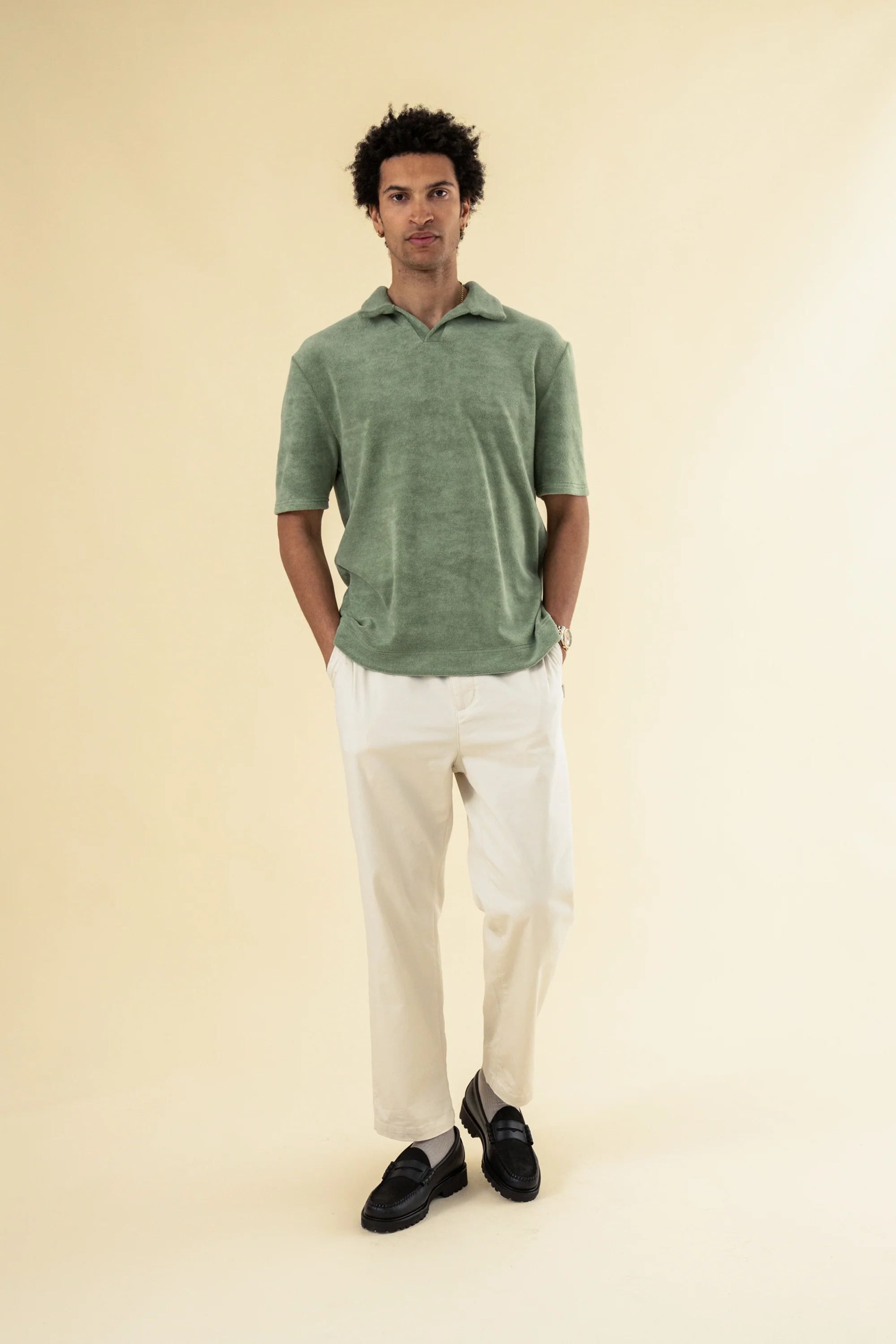 BRADLEY TERRY TOWEL POLO - GREEN - Image 3