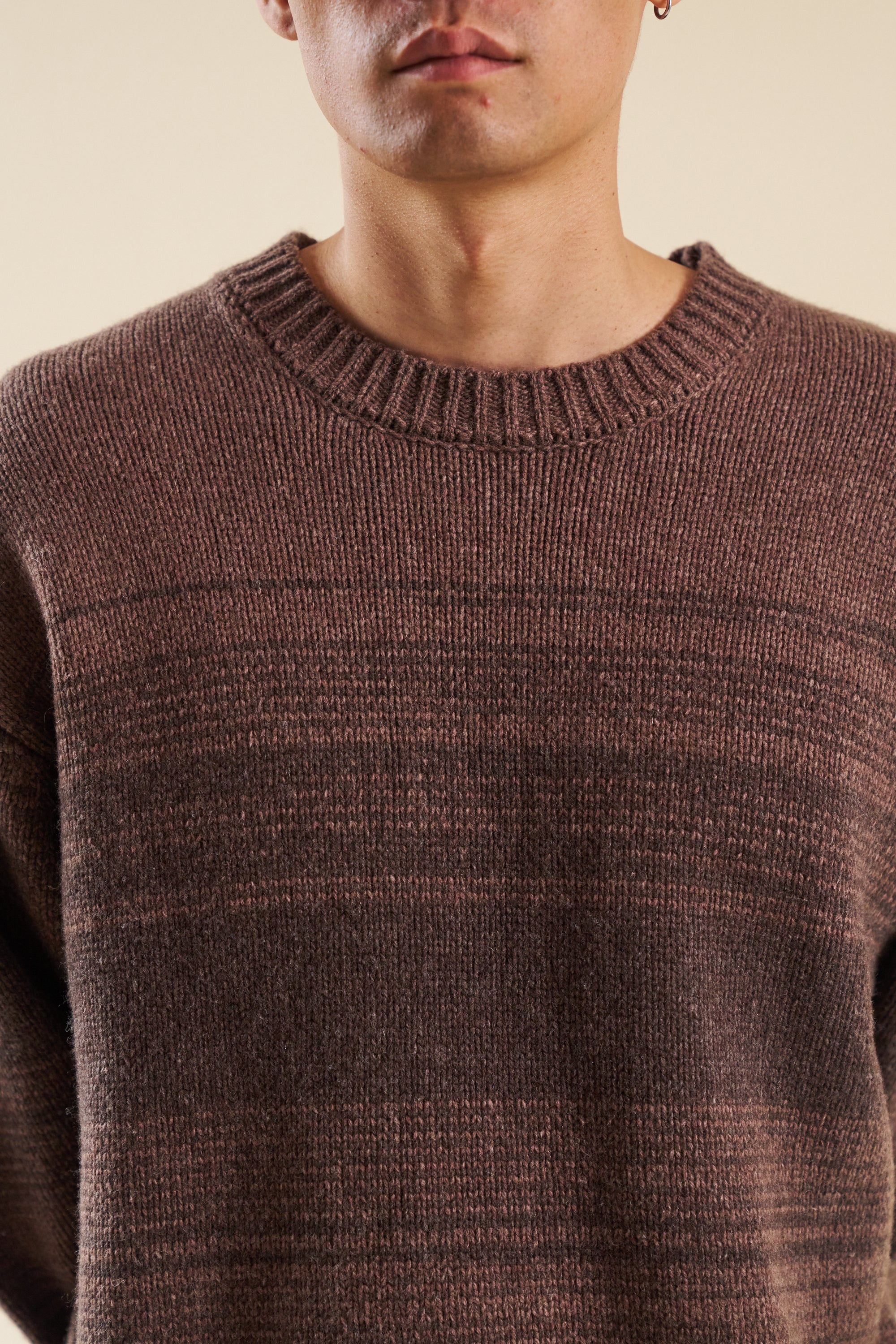 BROWN GRADIENT LAMBSWOOL SWEATER - Image 3