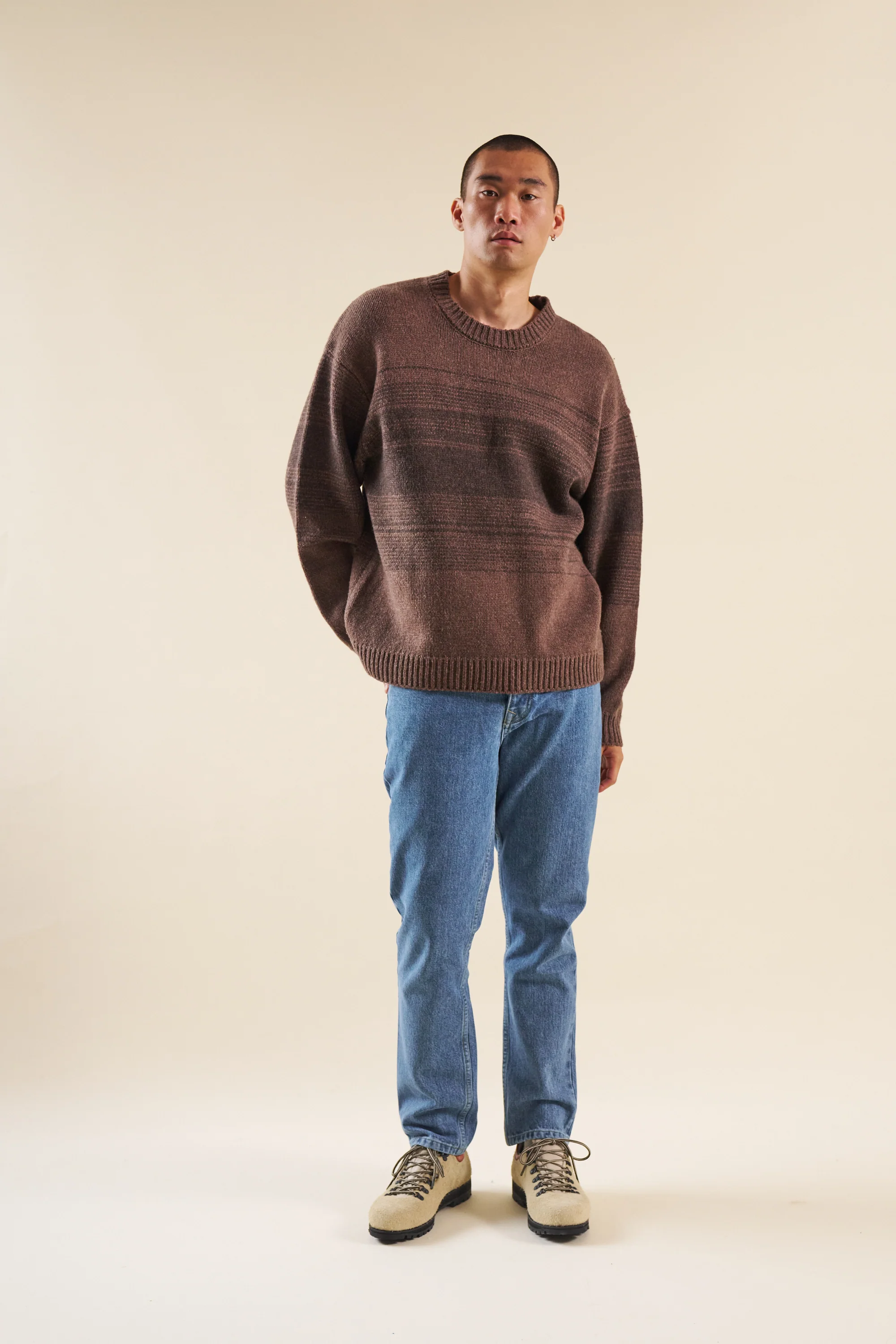 BROWN GRADIENT LAMBSWOOL SWEATER - Image 5