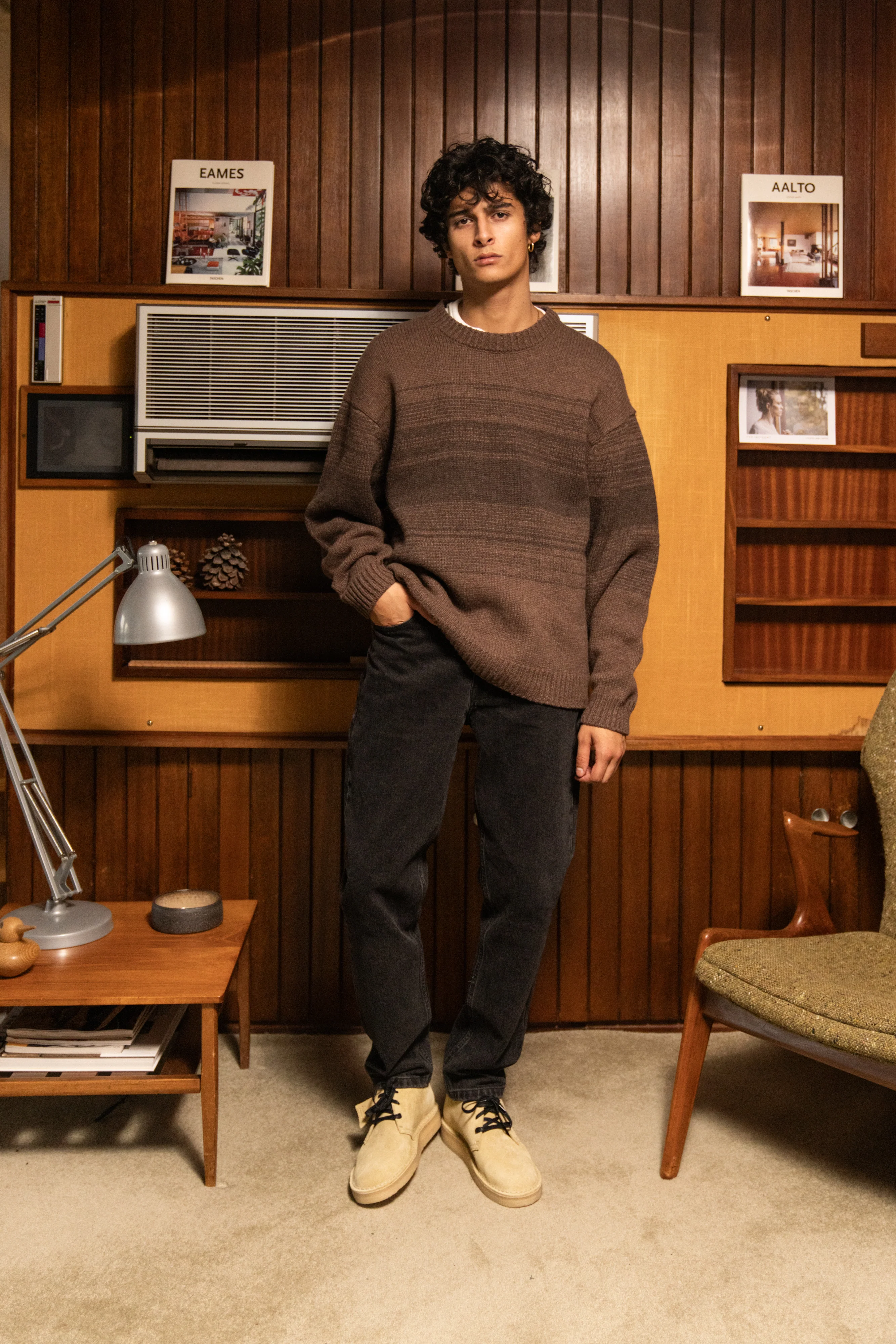 BROWN GRADIENT LAMBSWOOL SWEATER - Image 8