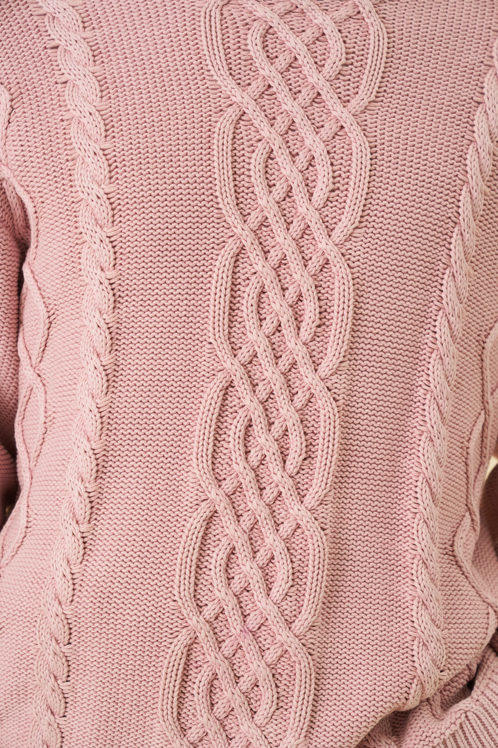 CABLE KNIT ACID WASH KNIT - DUSTY PINK - Image 6