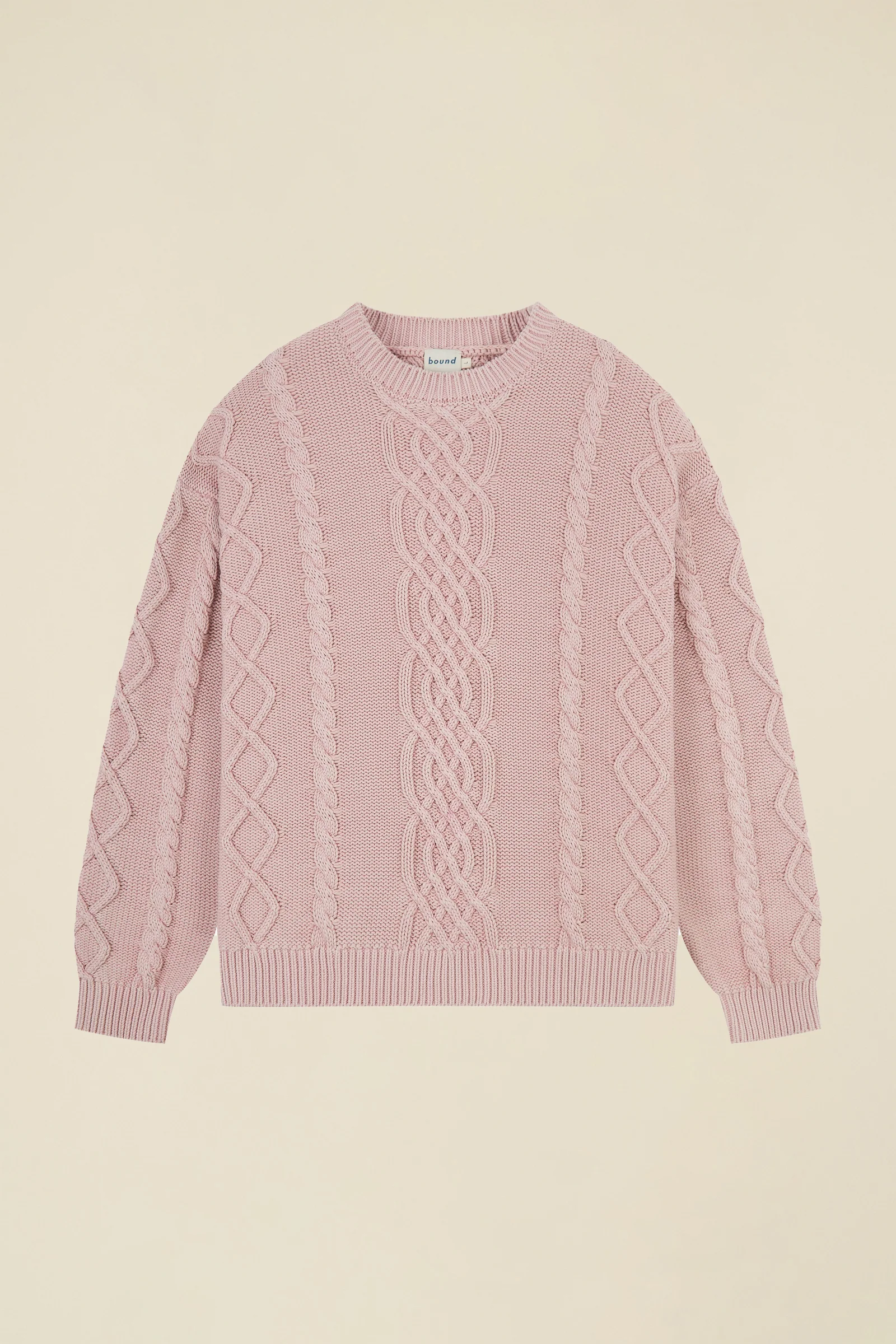 CABLE KNIT ACID WASH KNIT - DUSTY PINK - Image 7