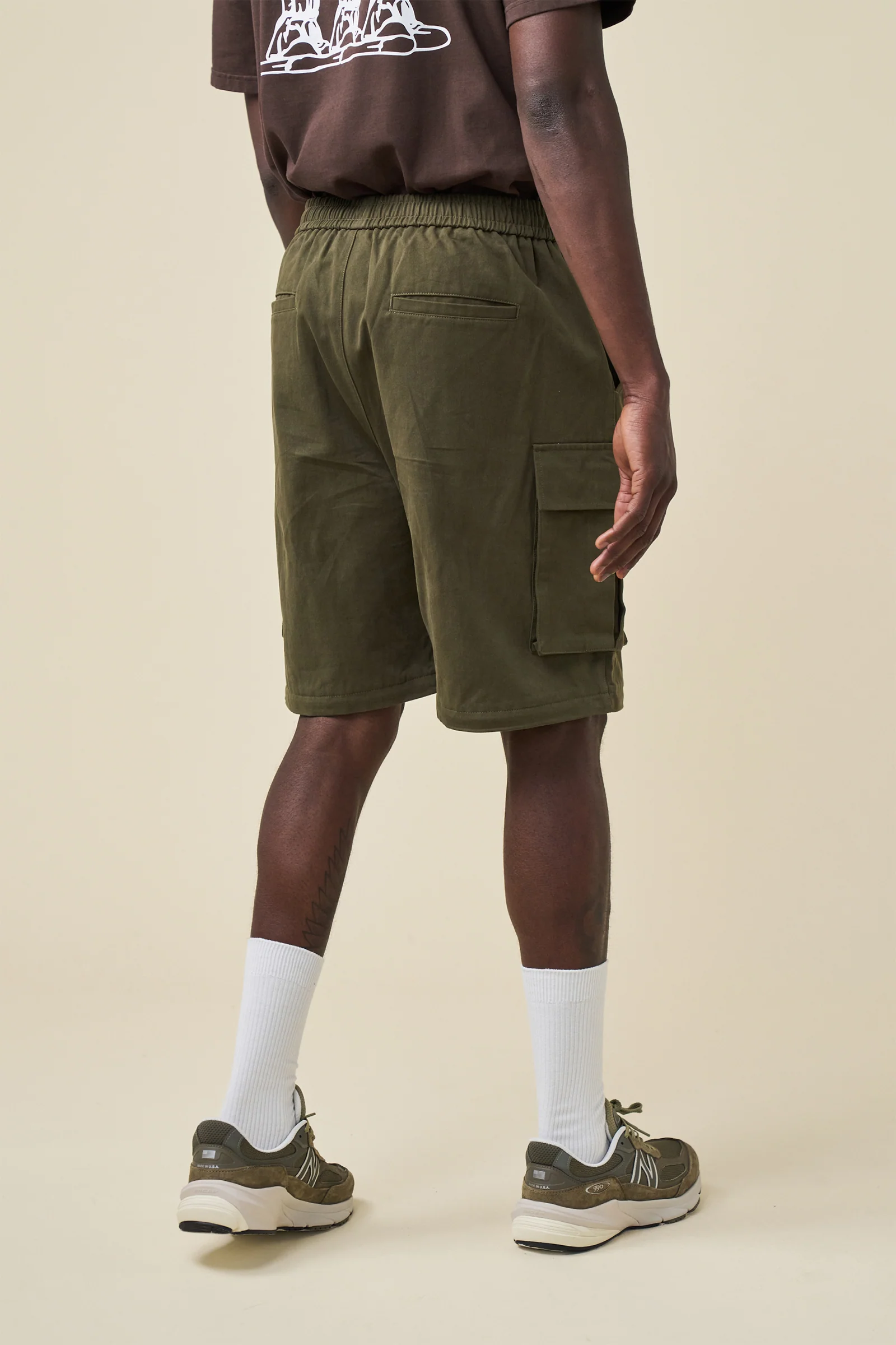 CANVAS CARGO TROUSER + SHORT ZIP OFFS - ARMY GREEN - Image 5