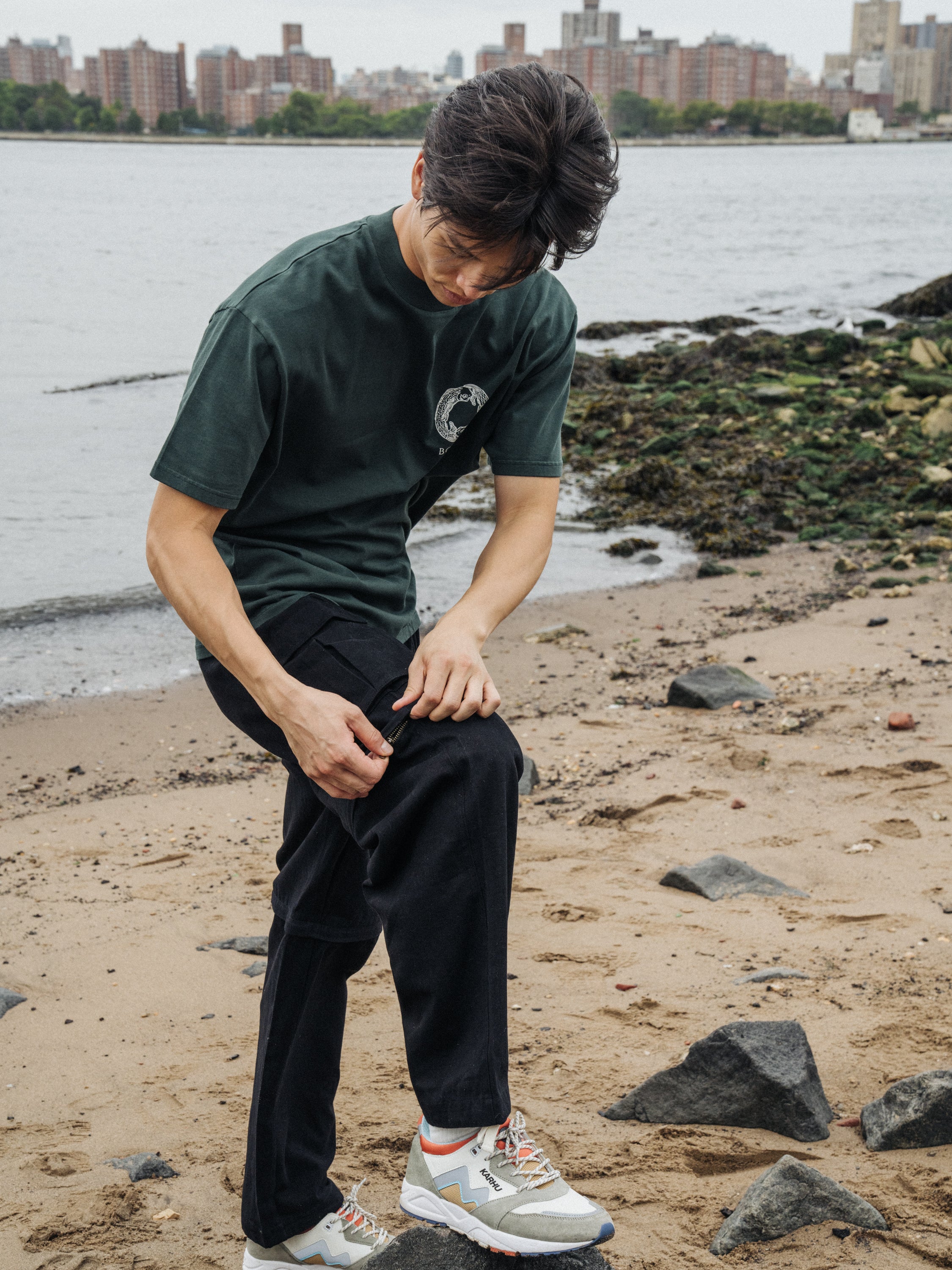 CANVAS CARGO TROUSER + SHORT ZIP OFFS - BLACK - Image 10