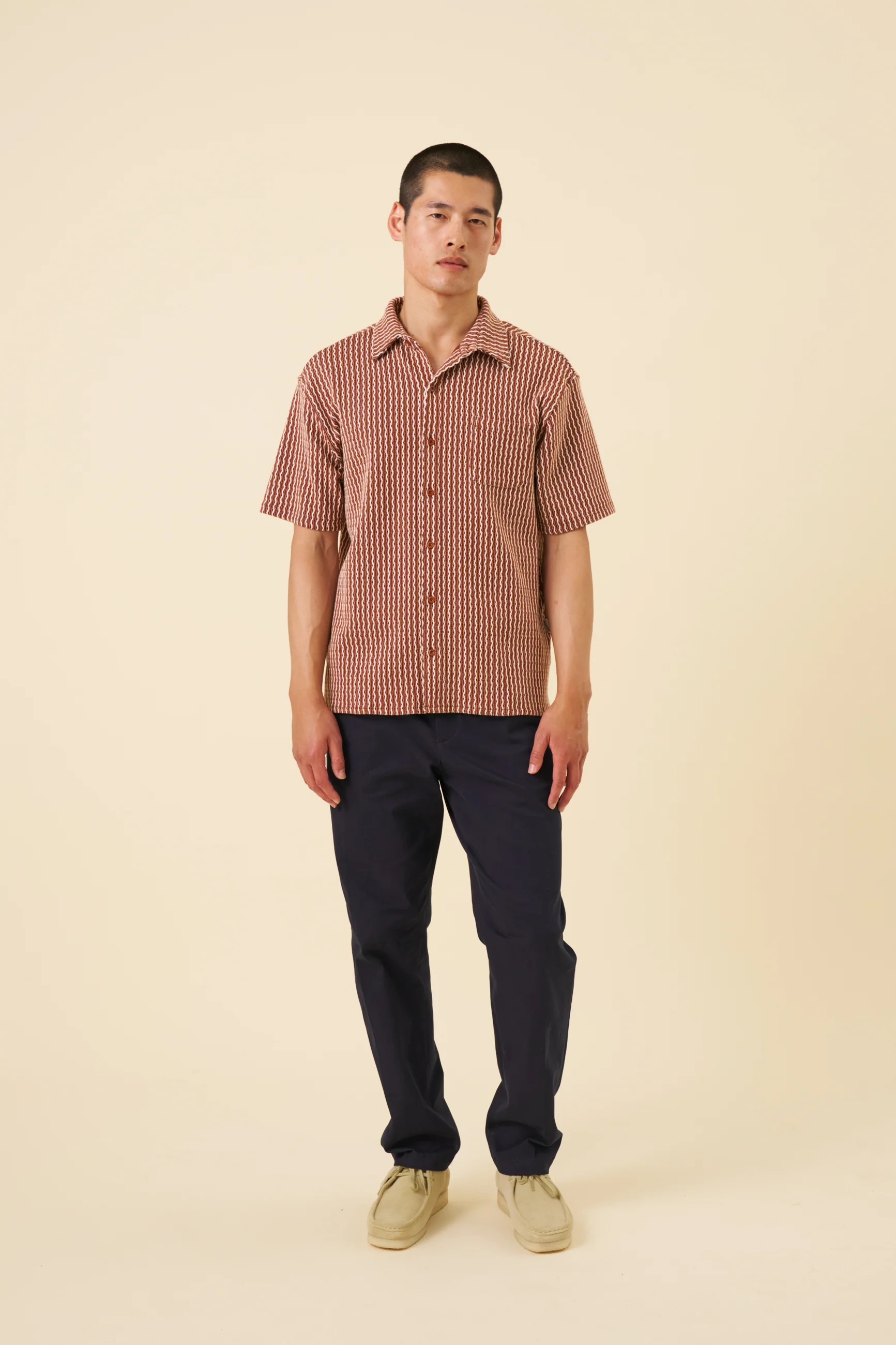 CANVAS PLEATED CHINO - NAVY - Image 5