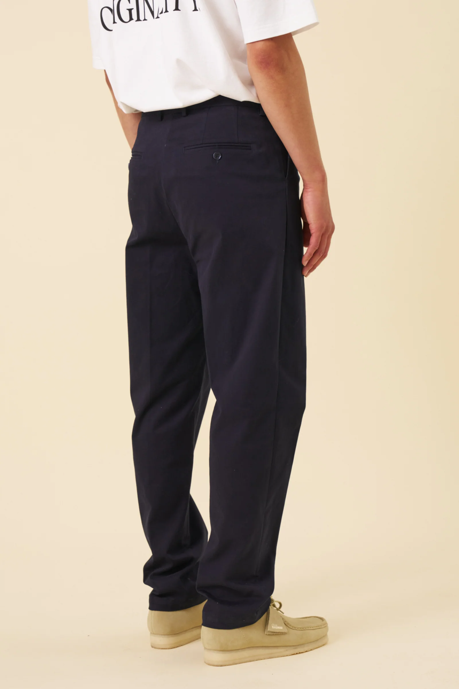 CANVAS PLEATED CHINO - NAVY - Image 6