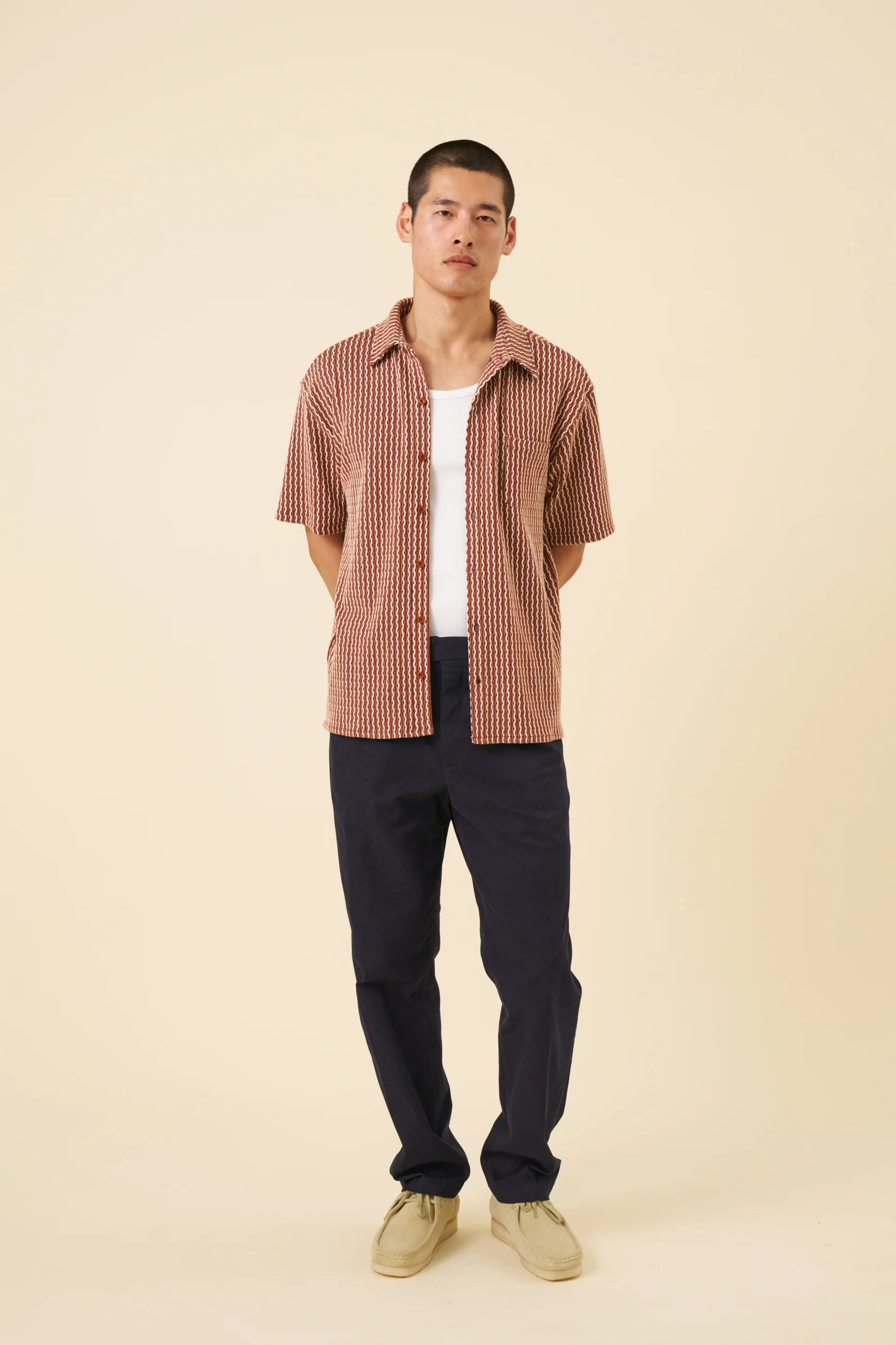 CASTRO WOVEN POLO - RUST - Image 2