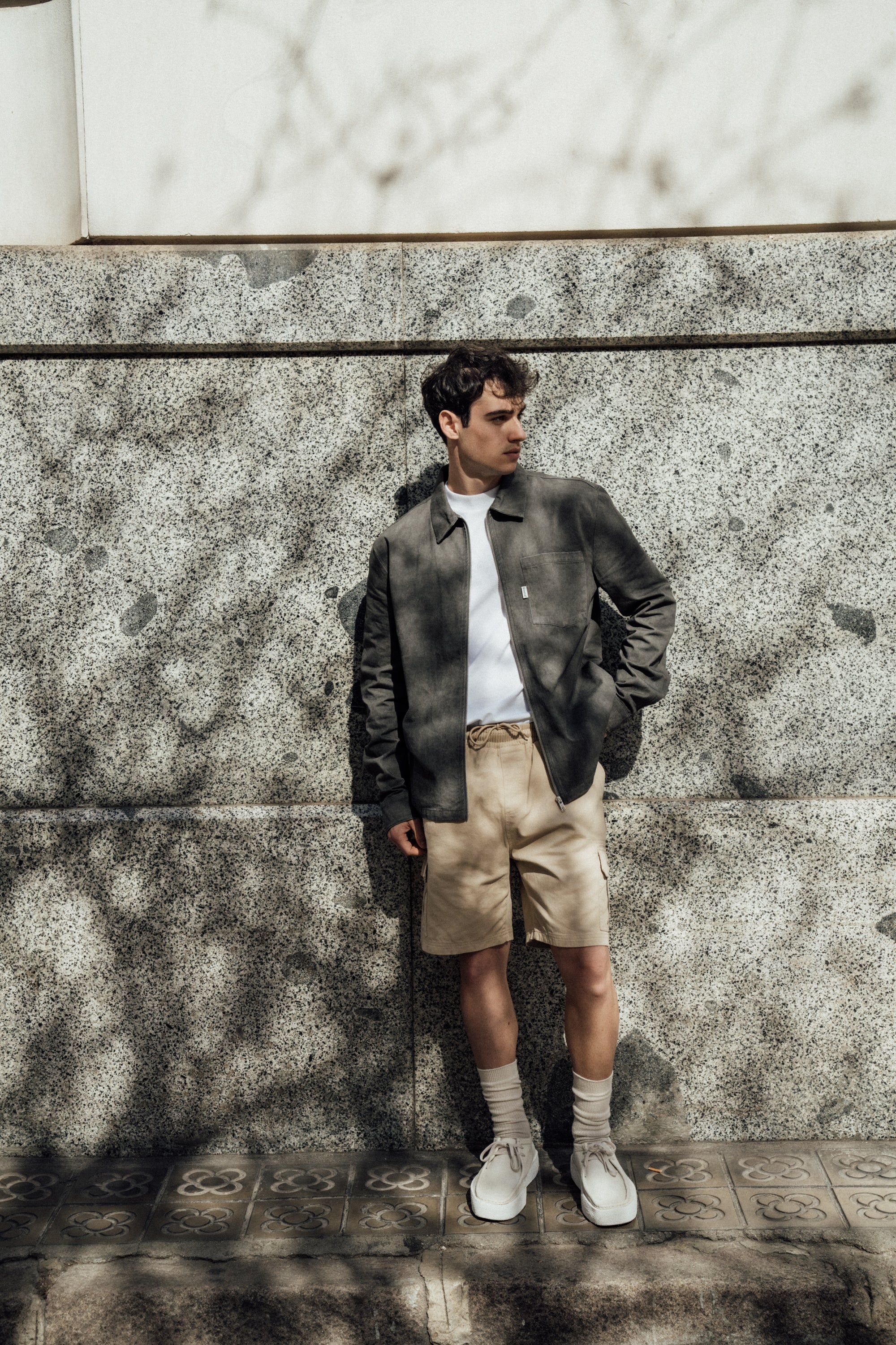 CHARCOAL ACID WASH ZIP OVERSHIRT - Image 7