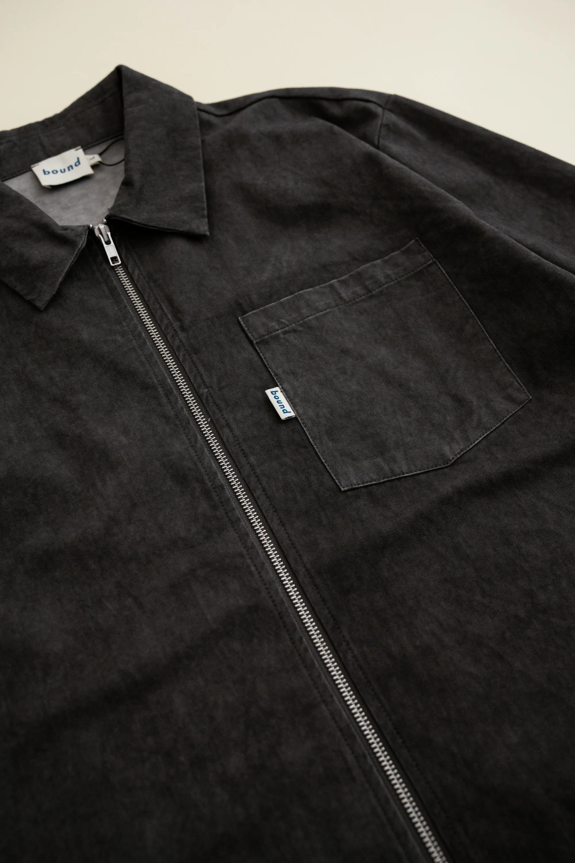 CHARCOAL ACID WASH ZIP OVERSHIRT - Image 8