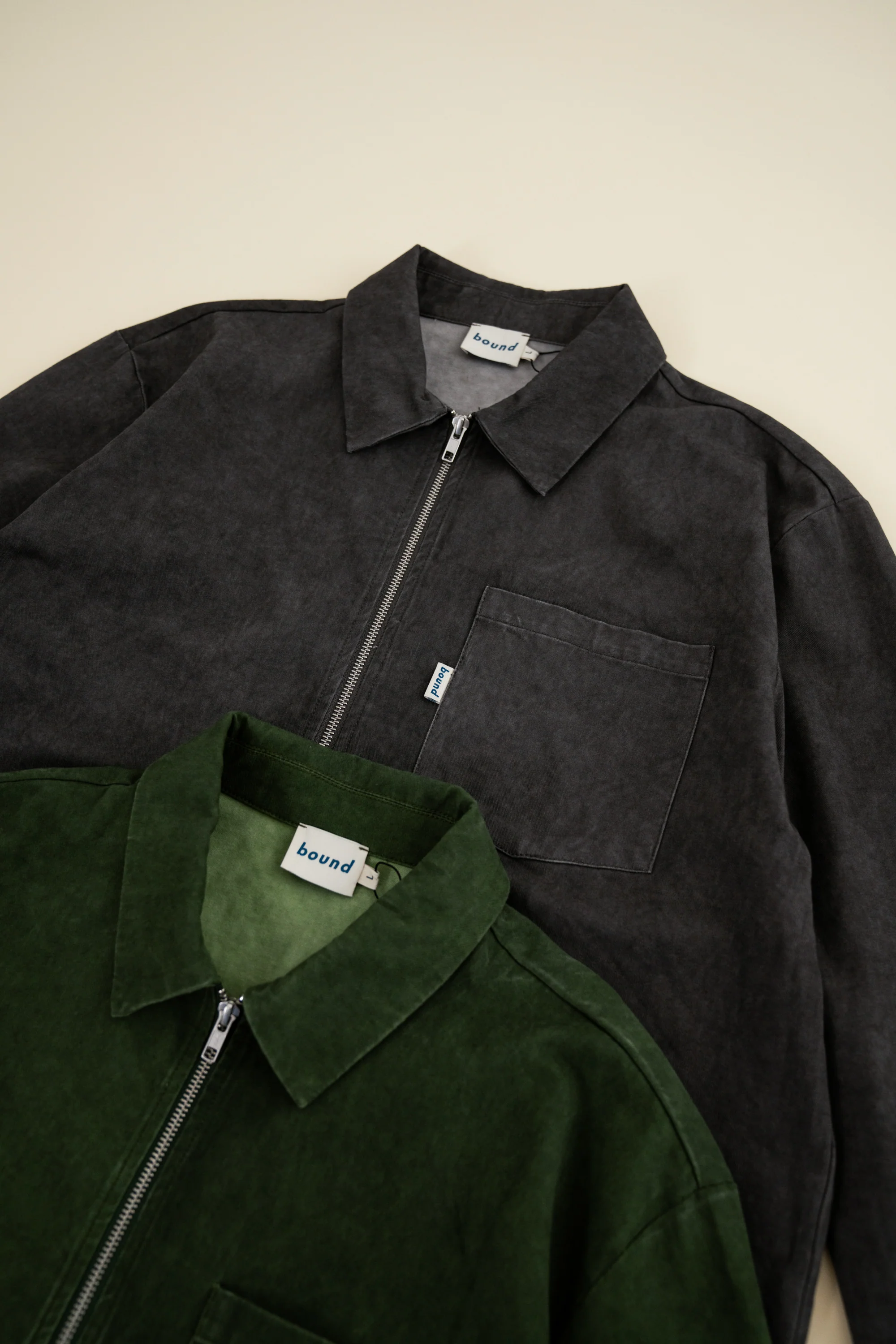 CHARCOAL ACID WASH ZIP OVERSHIRT - Image 9