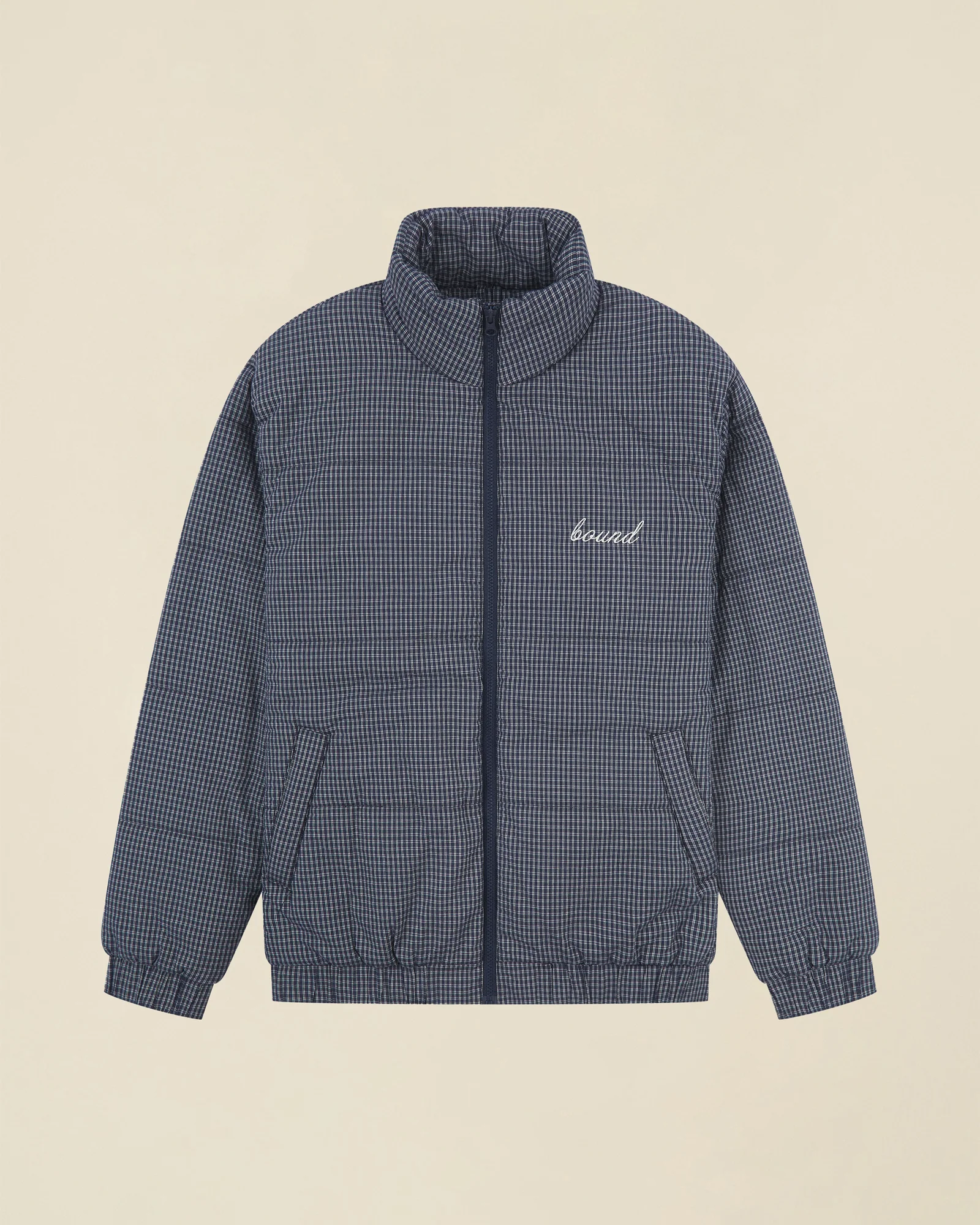 CHECK COTTON PUFFER - NAVY - Image 11