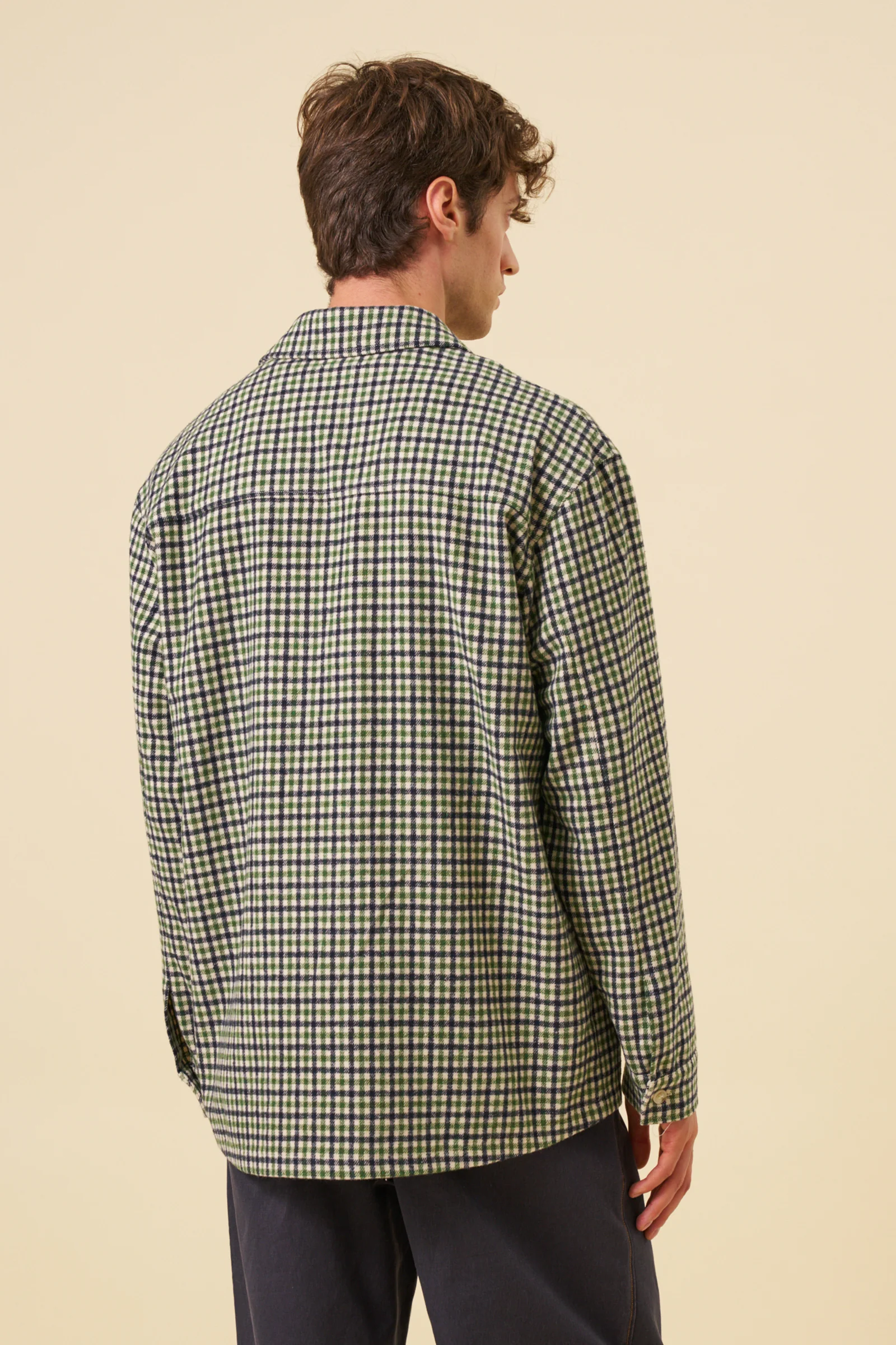 CHECK FLANNEL OVERSHIRT - GREEN - Image 4
