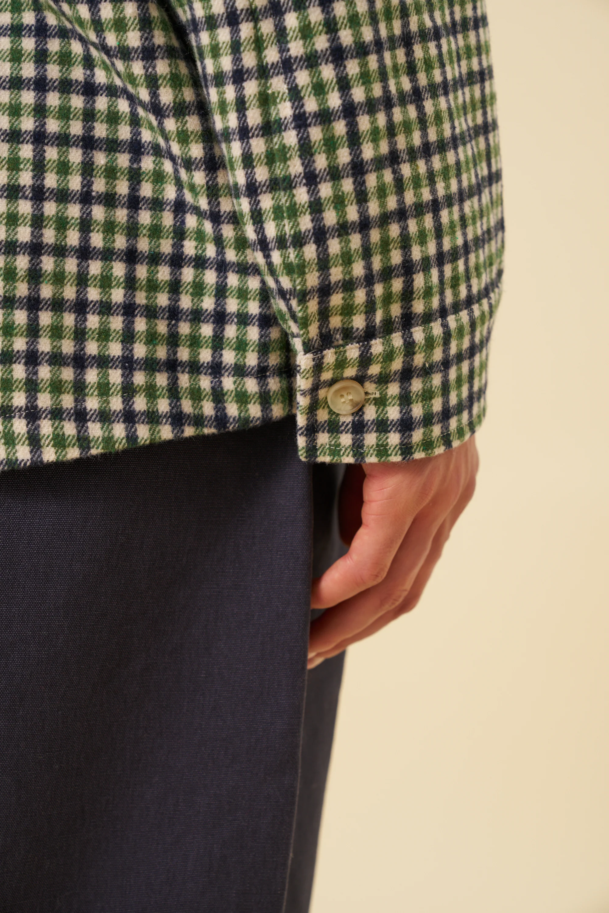 CHECK FLANNEL OVERSHIRT - GREEN - Image 5