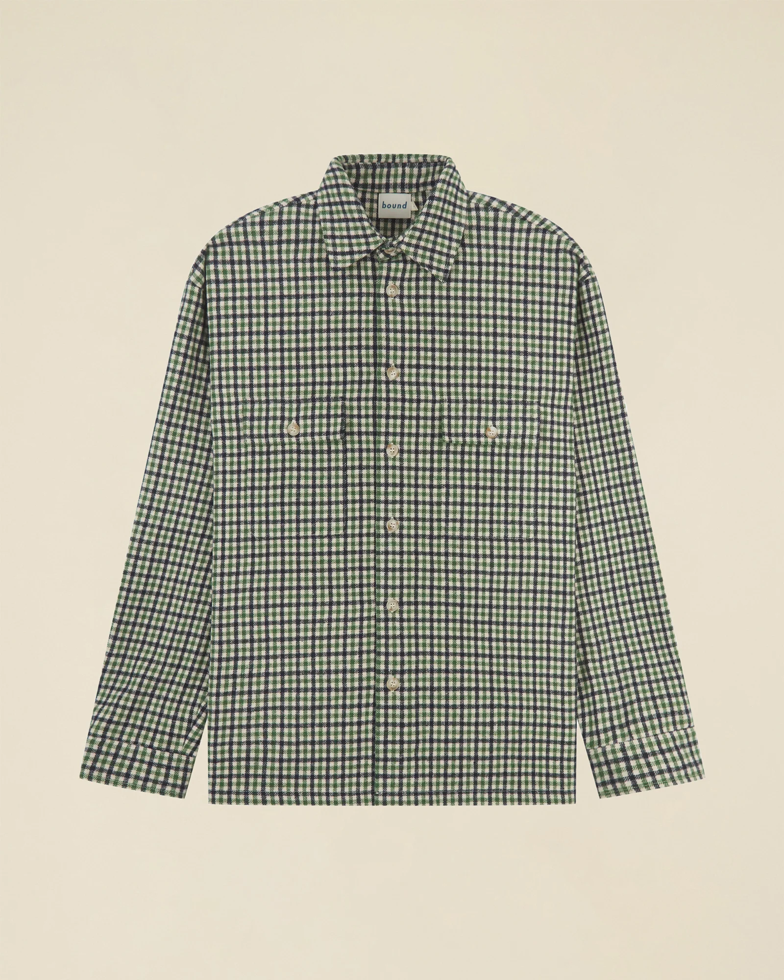 CHECK FLANNEL OVERSHIRT - GREEN - Image 7
