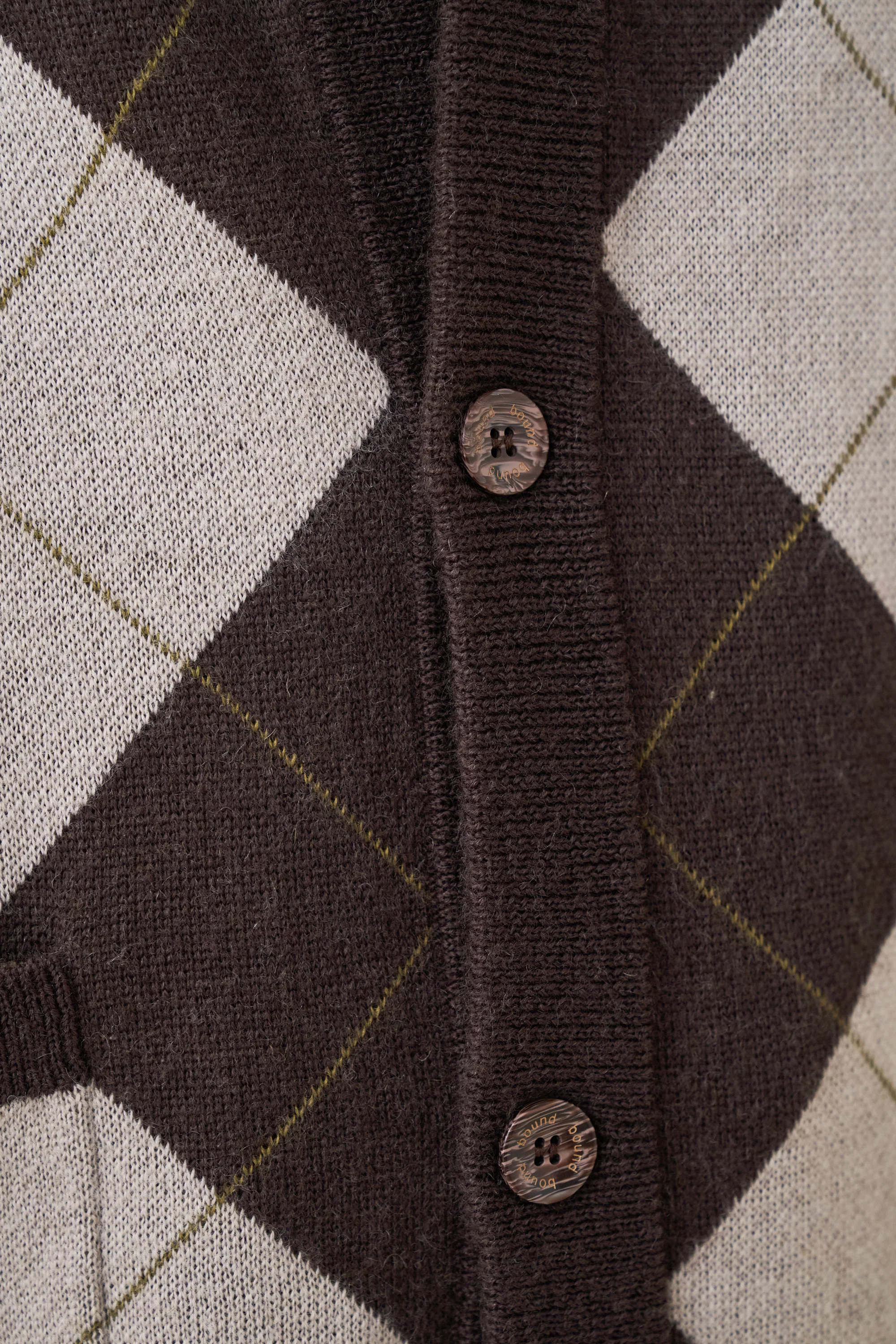 CHECK WOOL GRANDAD CARDIGAN - Image 8