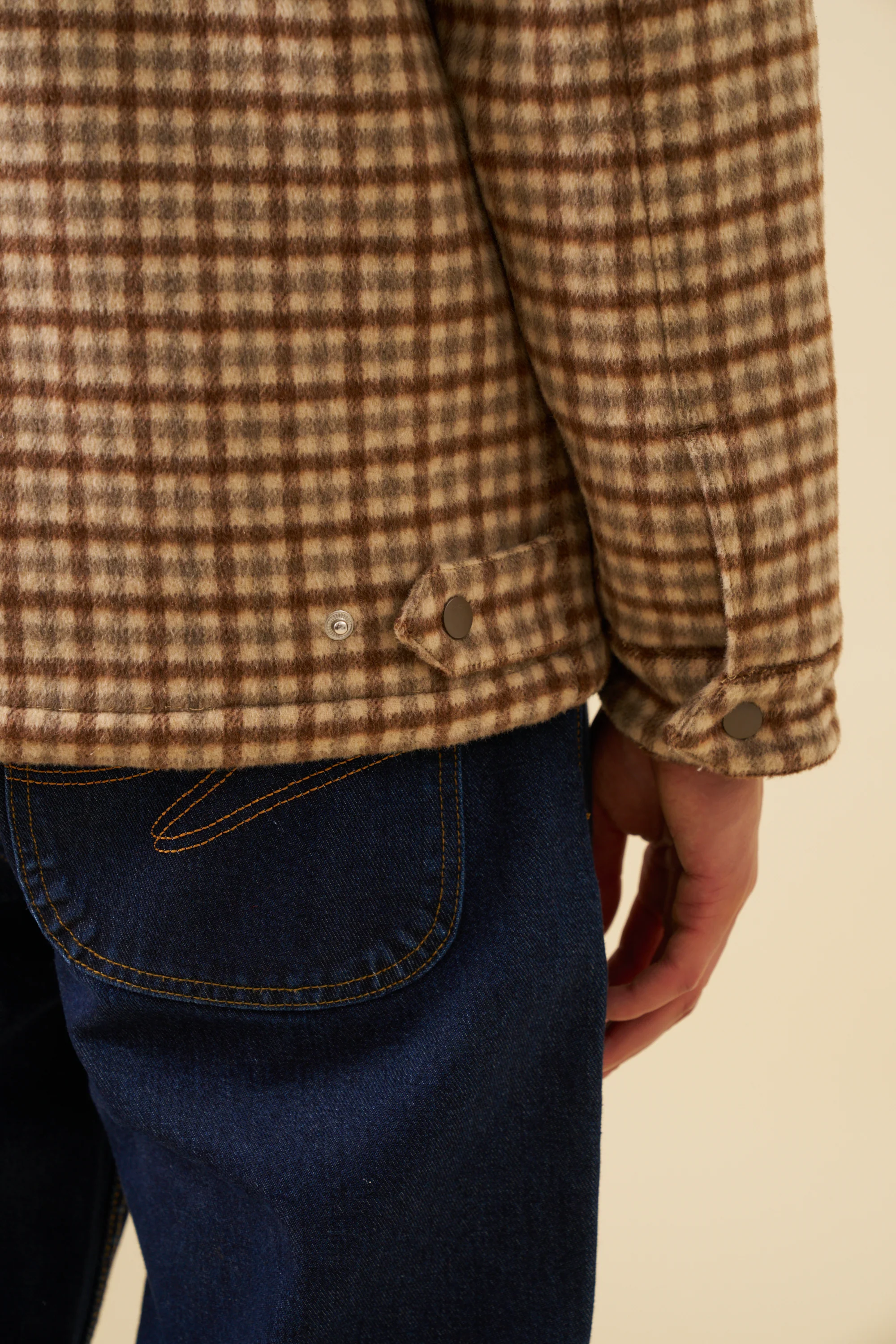 CHECK WOOL QUILTED COACH JACKET - Image 6