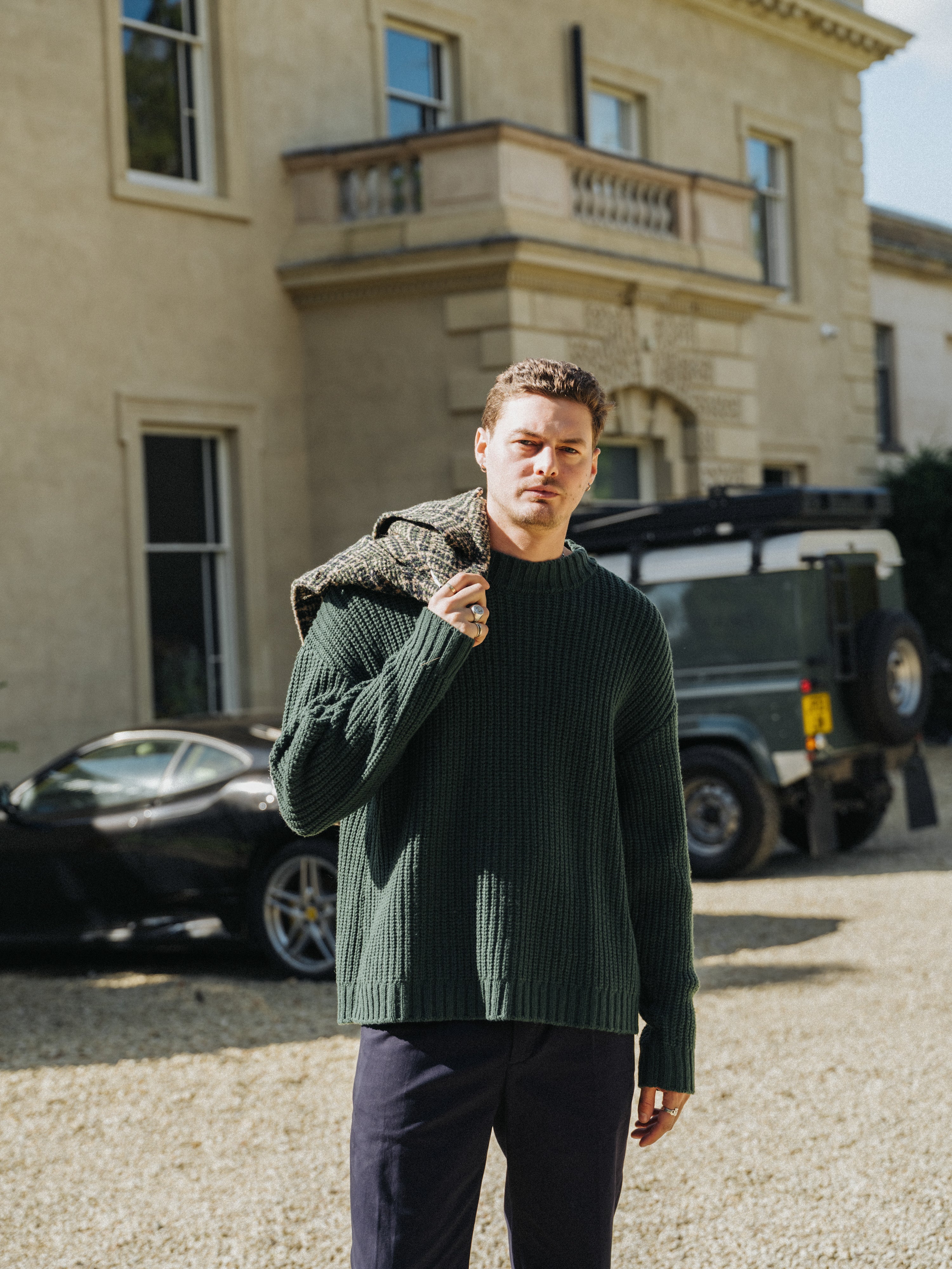 CHUNKY MOCK NECK KNIT - BOTTLE GREEN - Image 9
