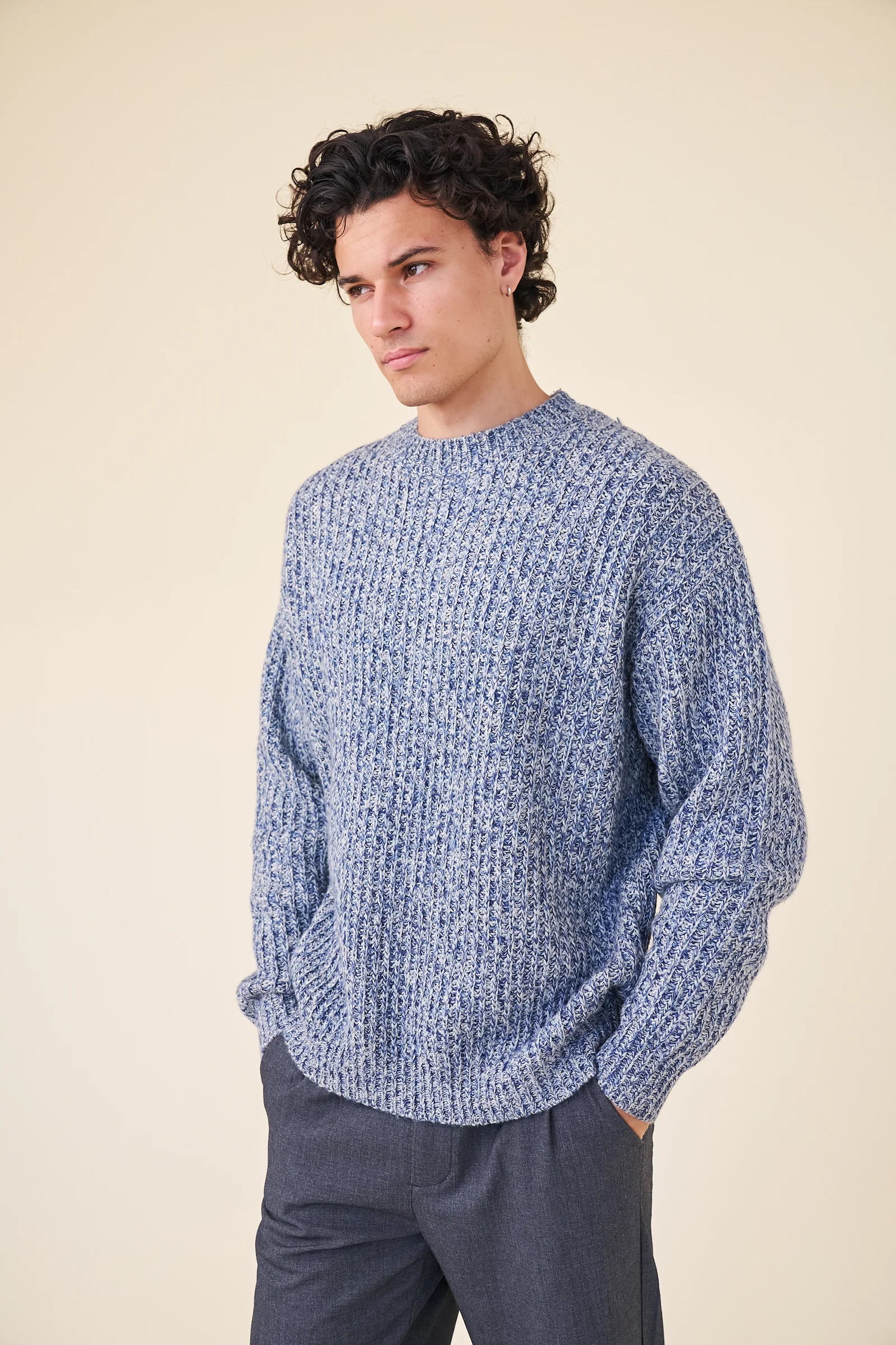 CHUNKY TWIST HEAVY KNIT - PEBBLE - Image 5