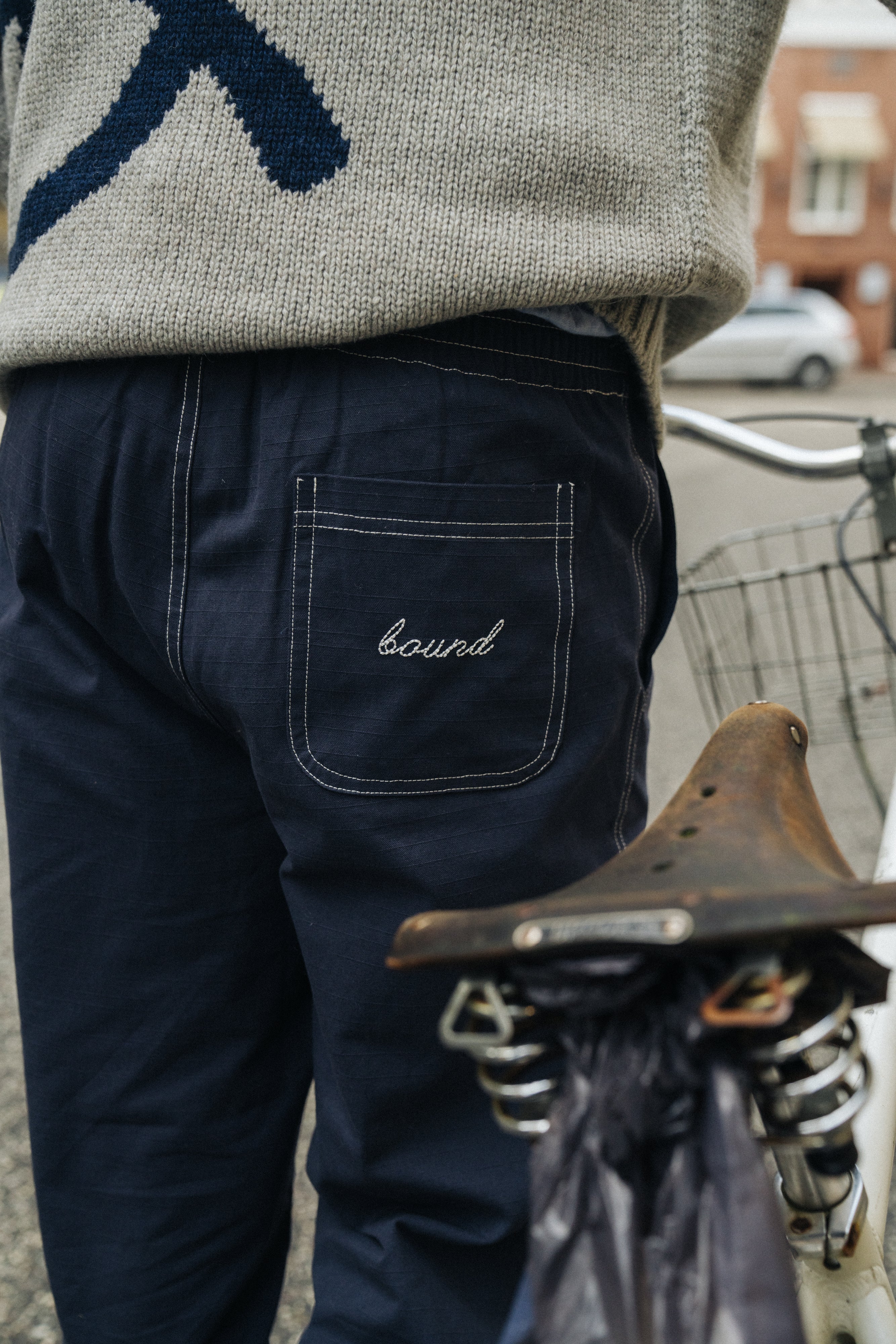 CONTRAST RIPSTOP CANVAS TROUSER - MID BLUE - Image 10