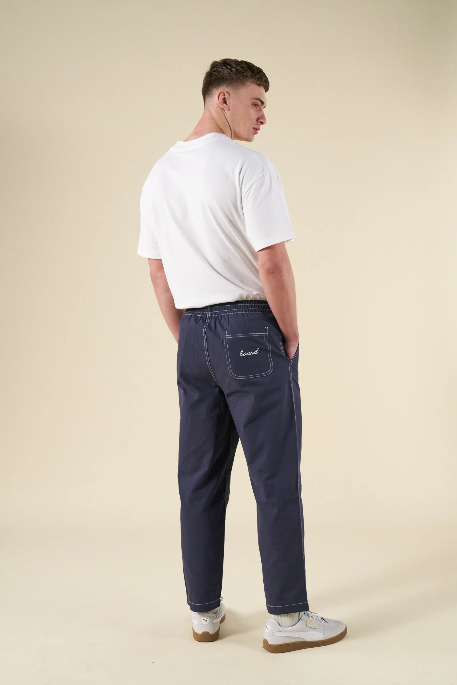 CONTRAST RIPSTOP CANVAS TROUSER - MID BLUE - Image 3