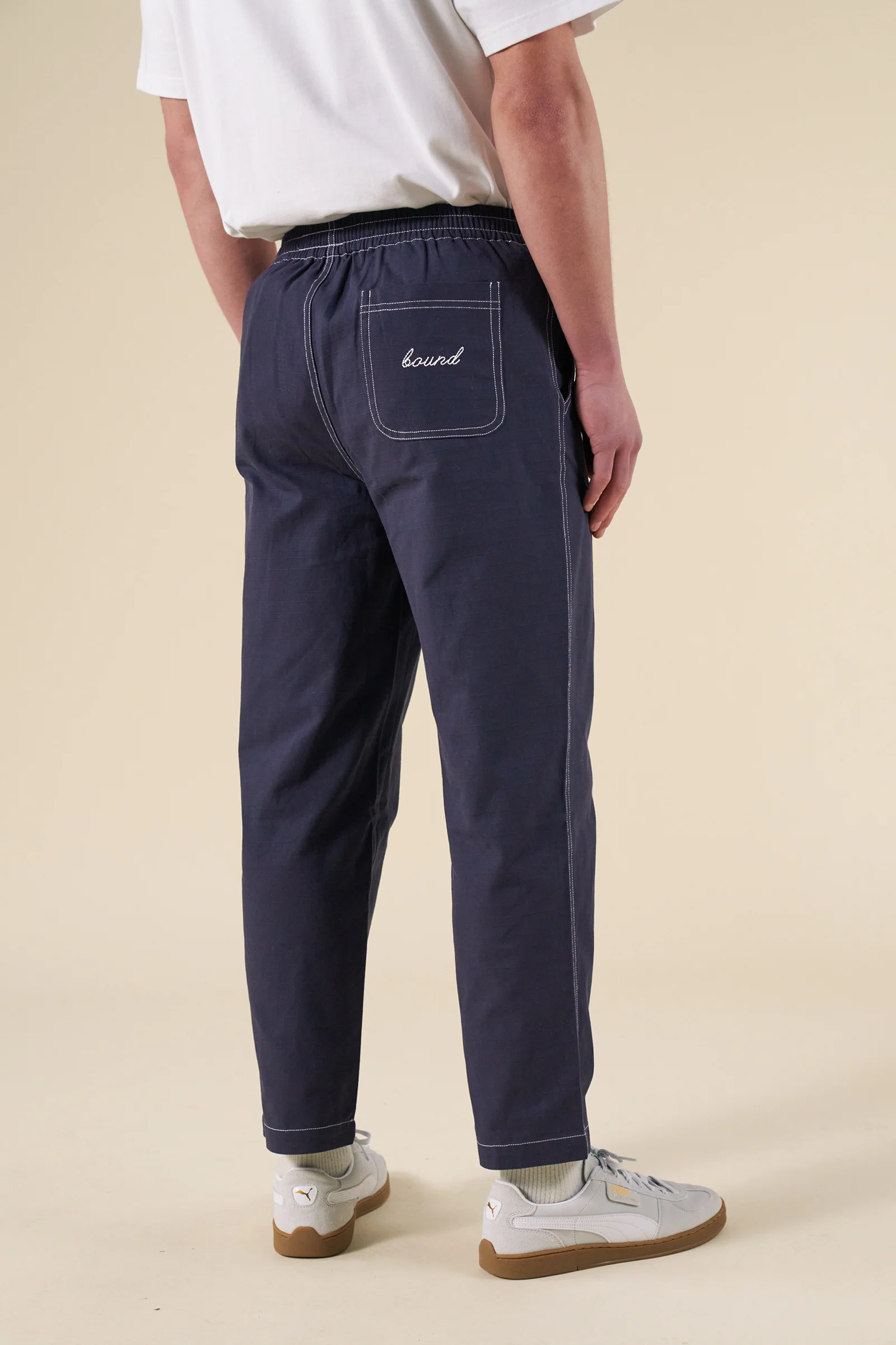 CONTRAST RIPSTOP CANVAS TROUSER - MID BLUE - Image 8