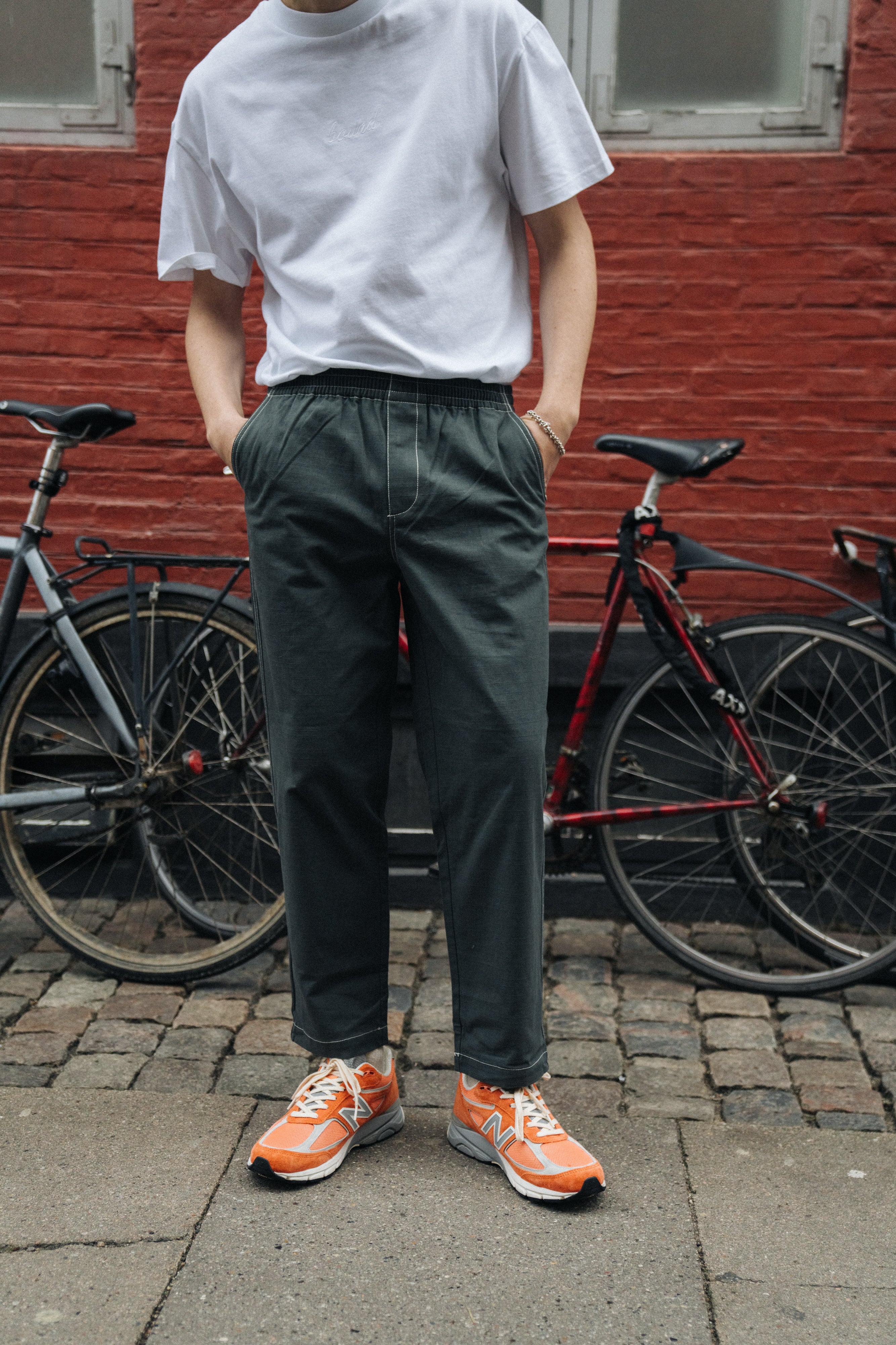 CONTRAST RIPSTOP CANVAS TROUSER - MID GREEN - Image 10