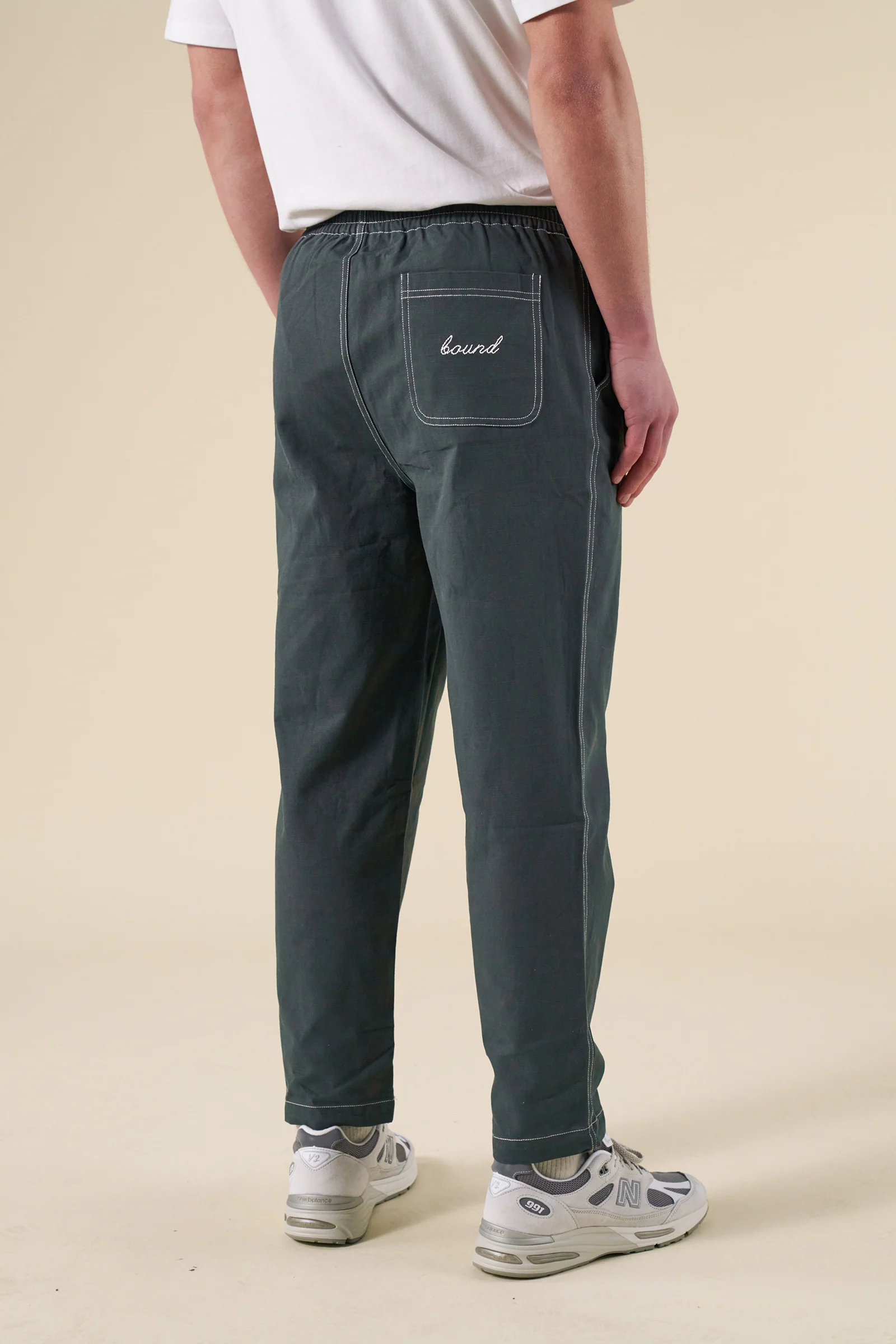 CONTRAST RIPSTOP CANVAS TROUSER - MID GREEN - Image 8