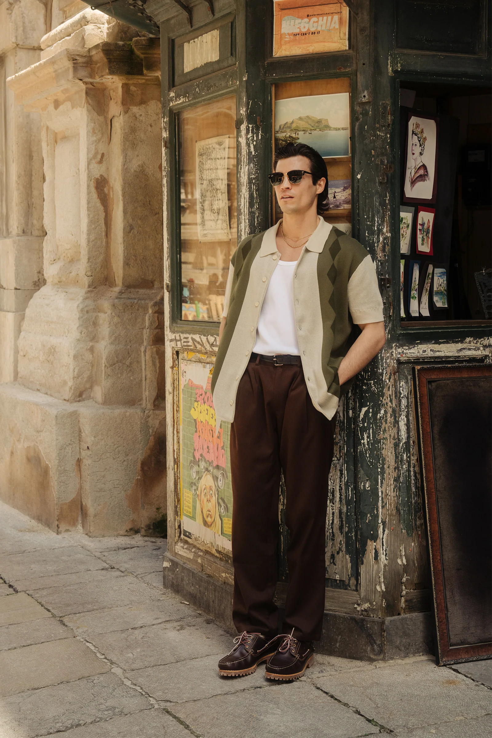 PLEATED SMART TROUSERS - BROWN - Image 10