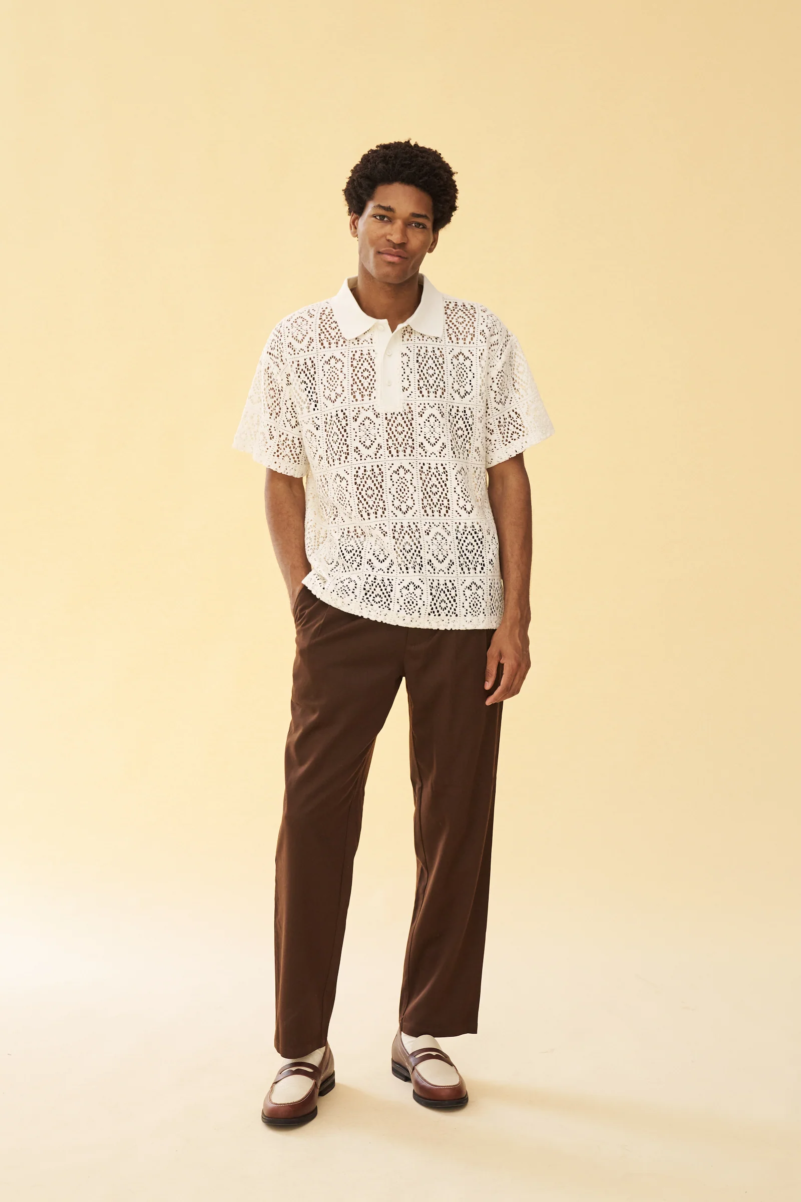 PLEATED SMART TROUSERS - BROWN - Image 8