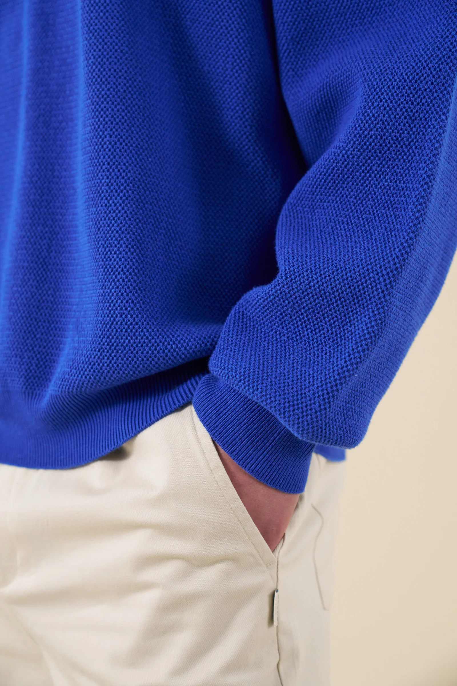 CREST PANEL KNIT SWEATER - ROYAL BLUE - Image 6
