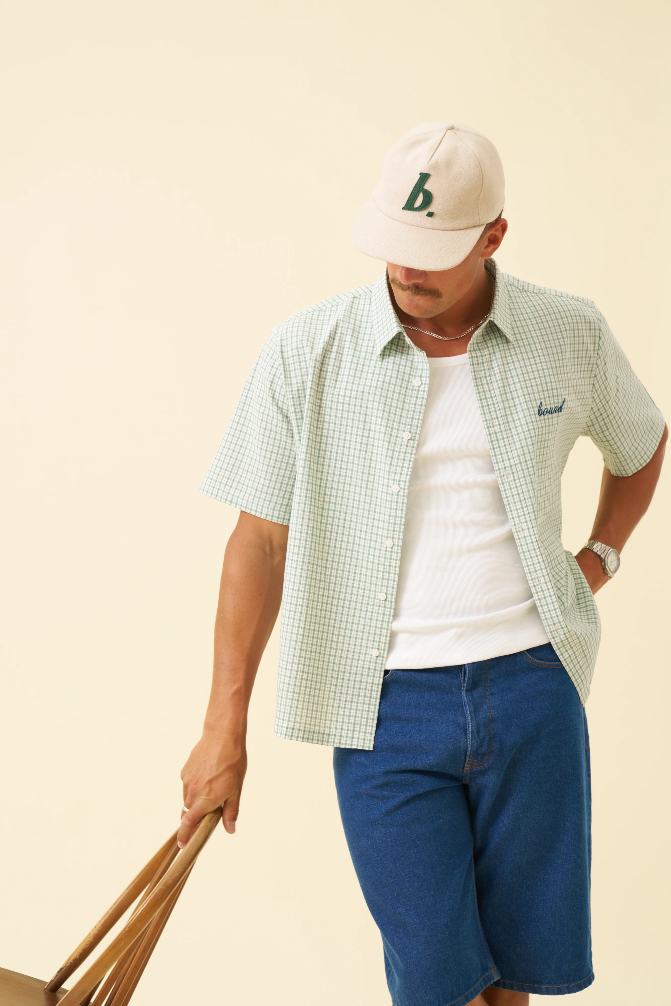 BOTHA CROPPED GINGHAM SHIRT - GREEN - Image 7