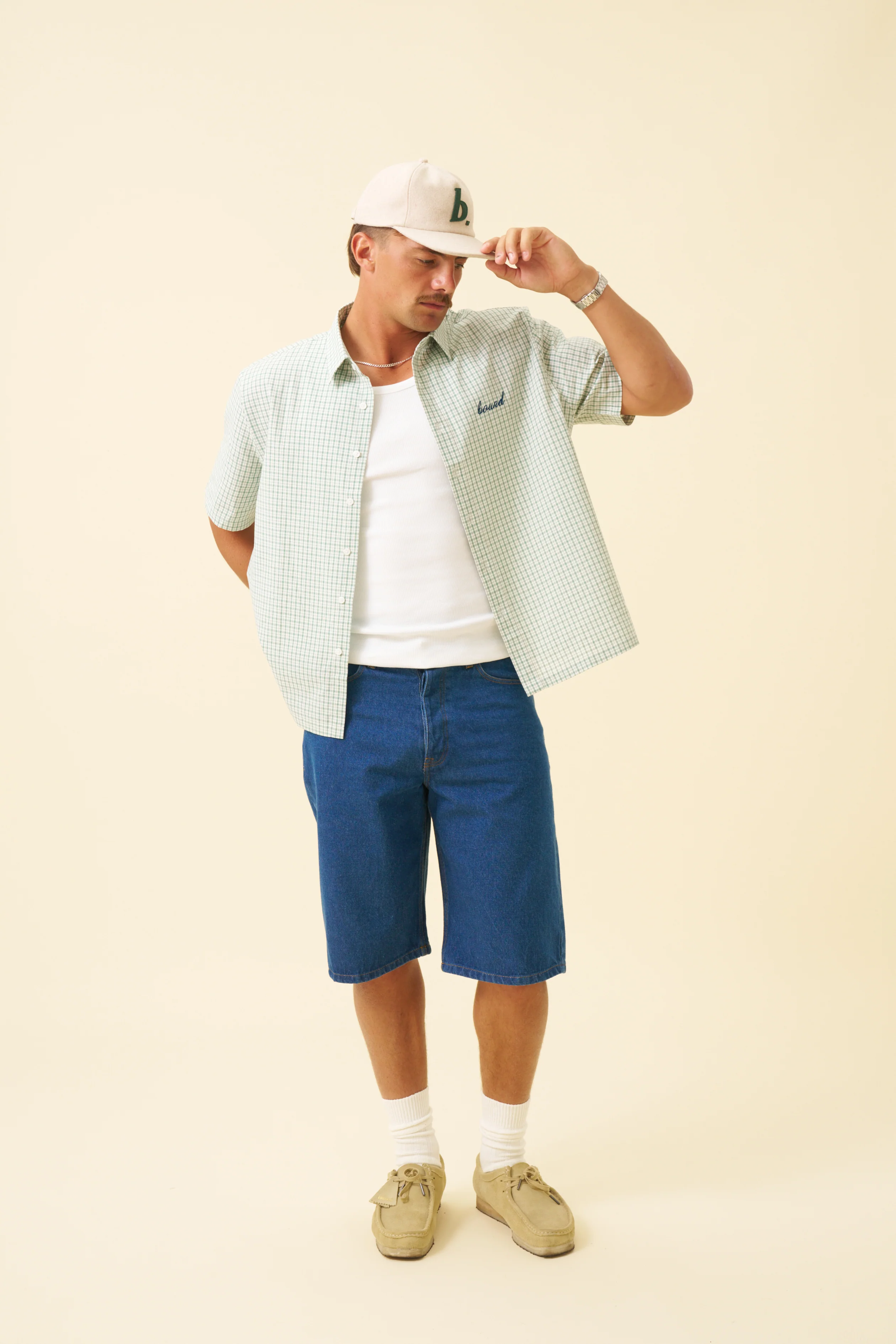 BOTHA CROPPED GINGHAM SHIRT - GREEN - Image 8