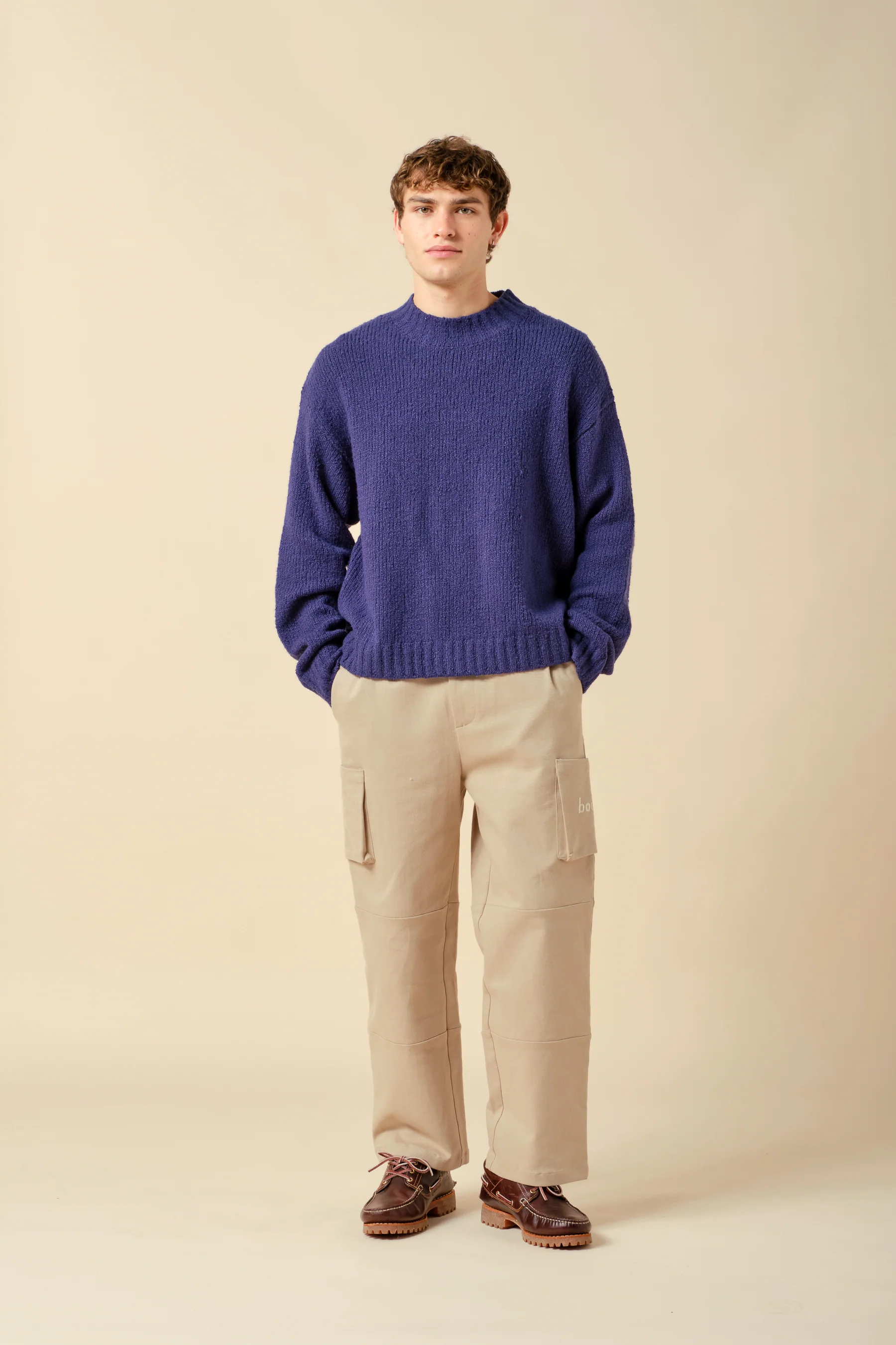 CROPPED WOOL KNIT - BLUE - Image 3
