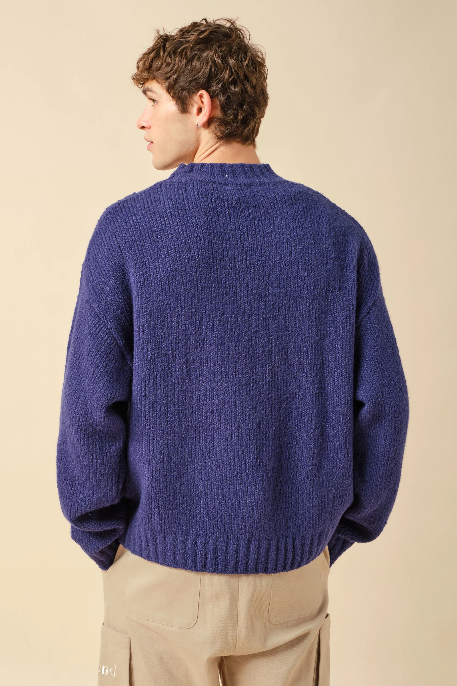 CROPPED WOOL KNIT - BLUE - Image 6
