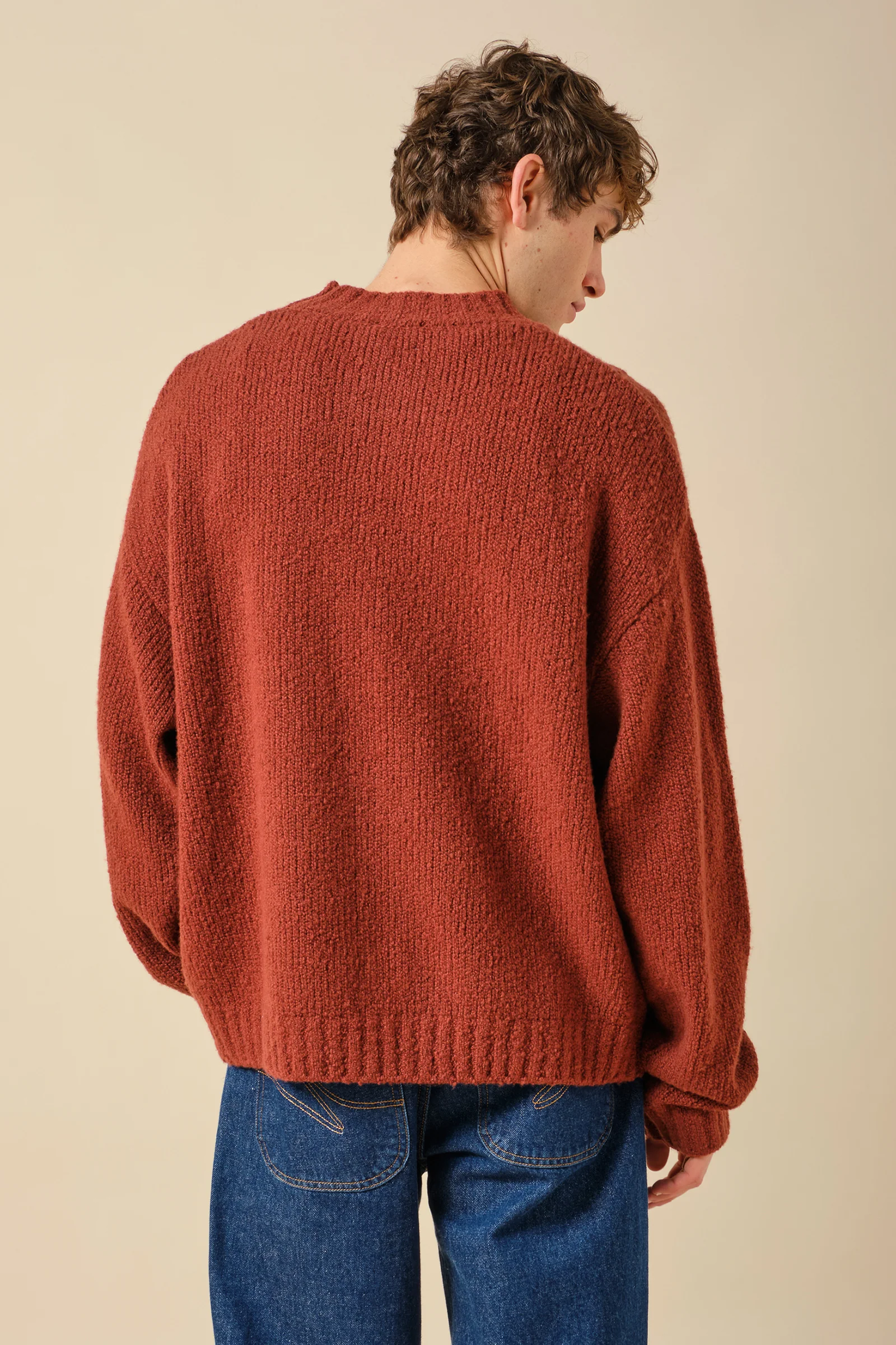 CROPPED WOOL KNIT - BRICK - Image 3