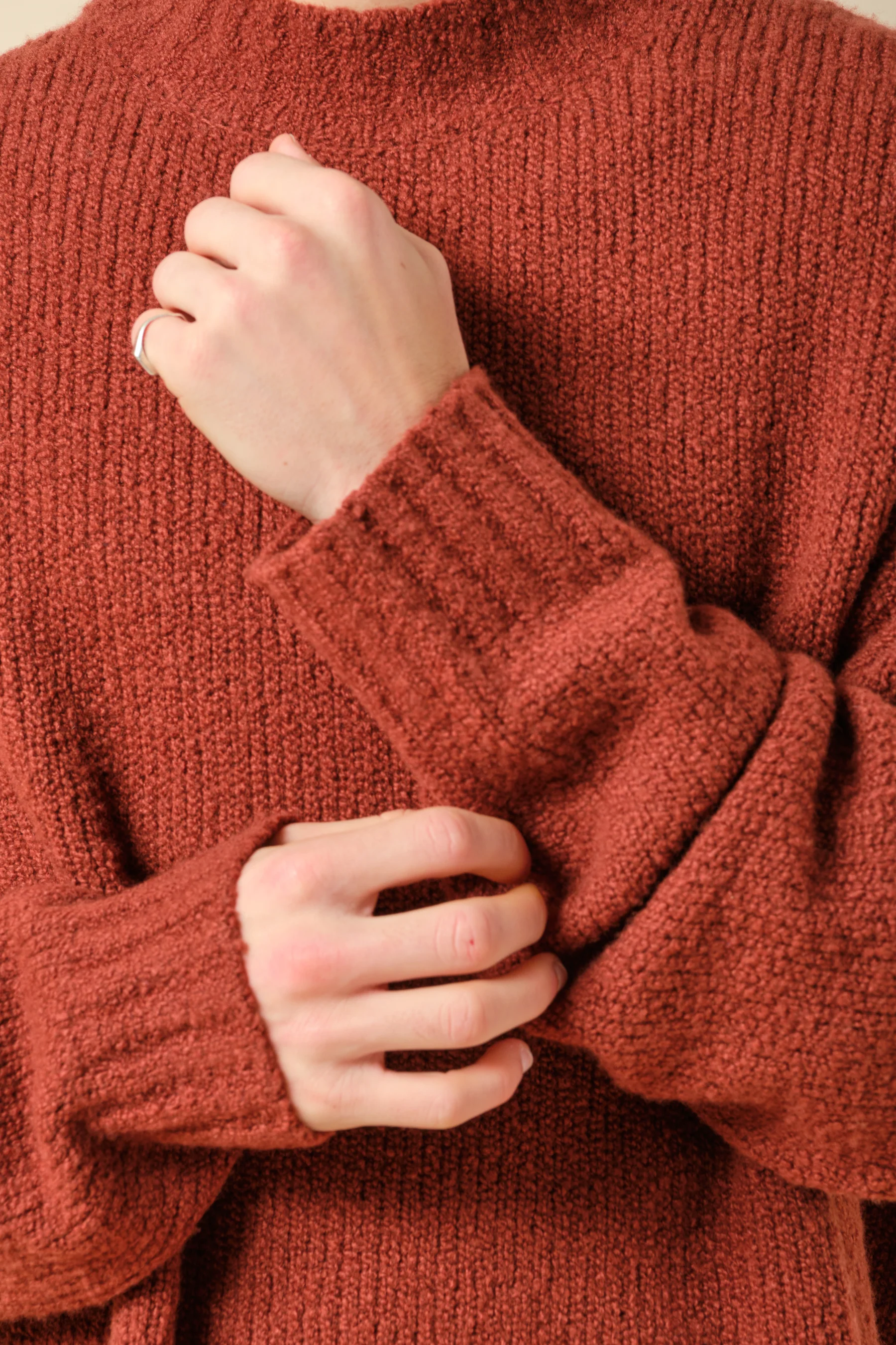 CROPPED WOOL KNIT - BRICK - Image 4