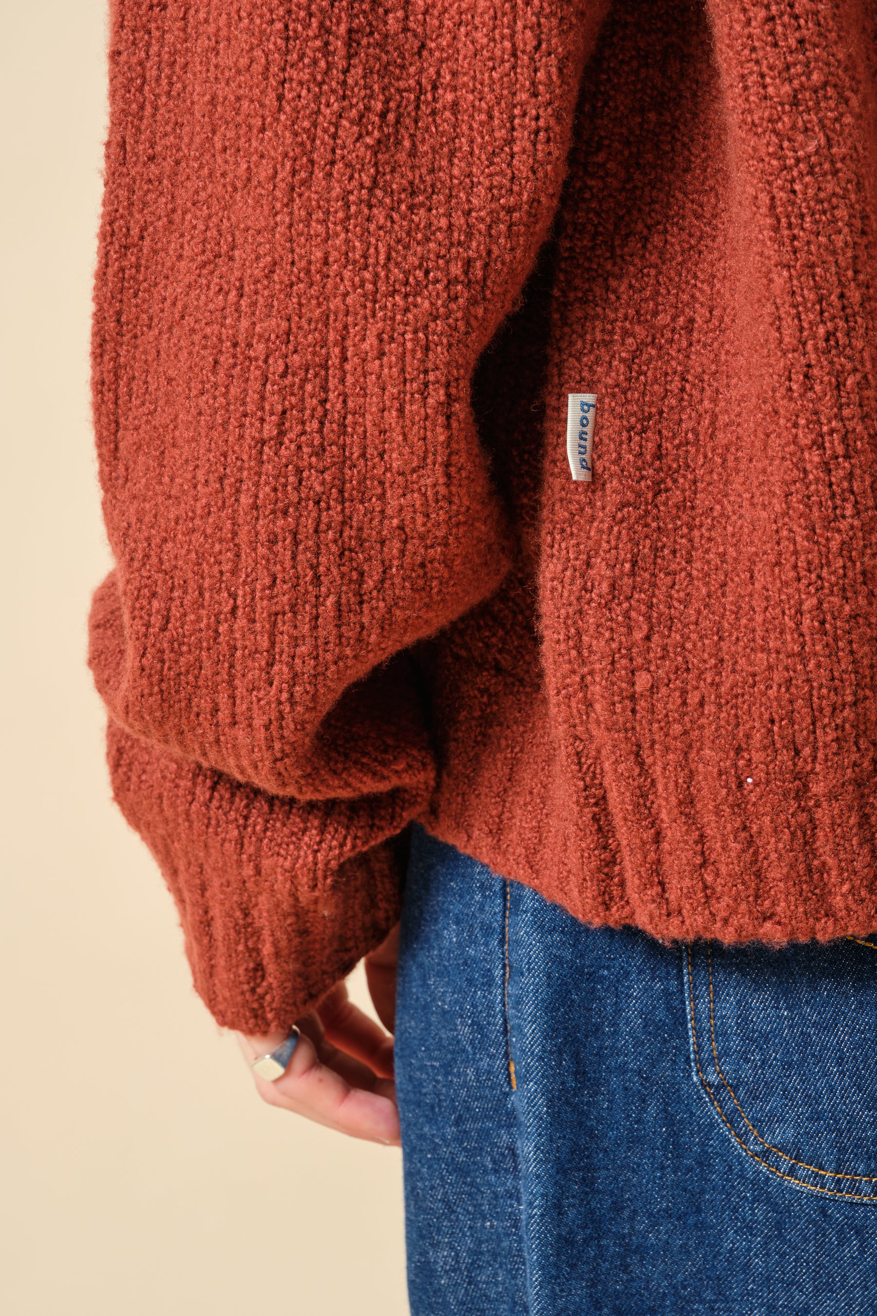 CROPPED WOOL KNIT - BRICK - Image 6