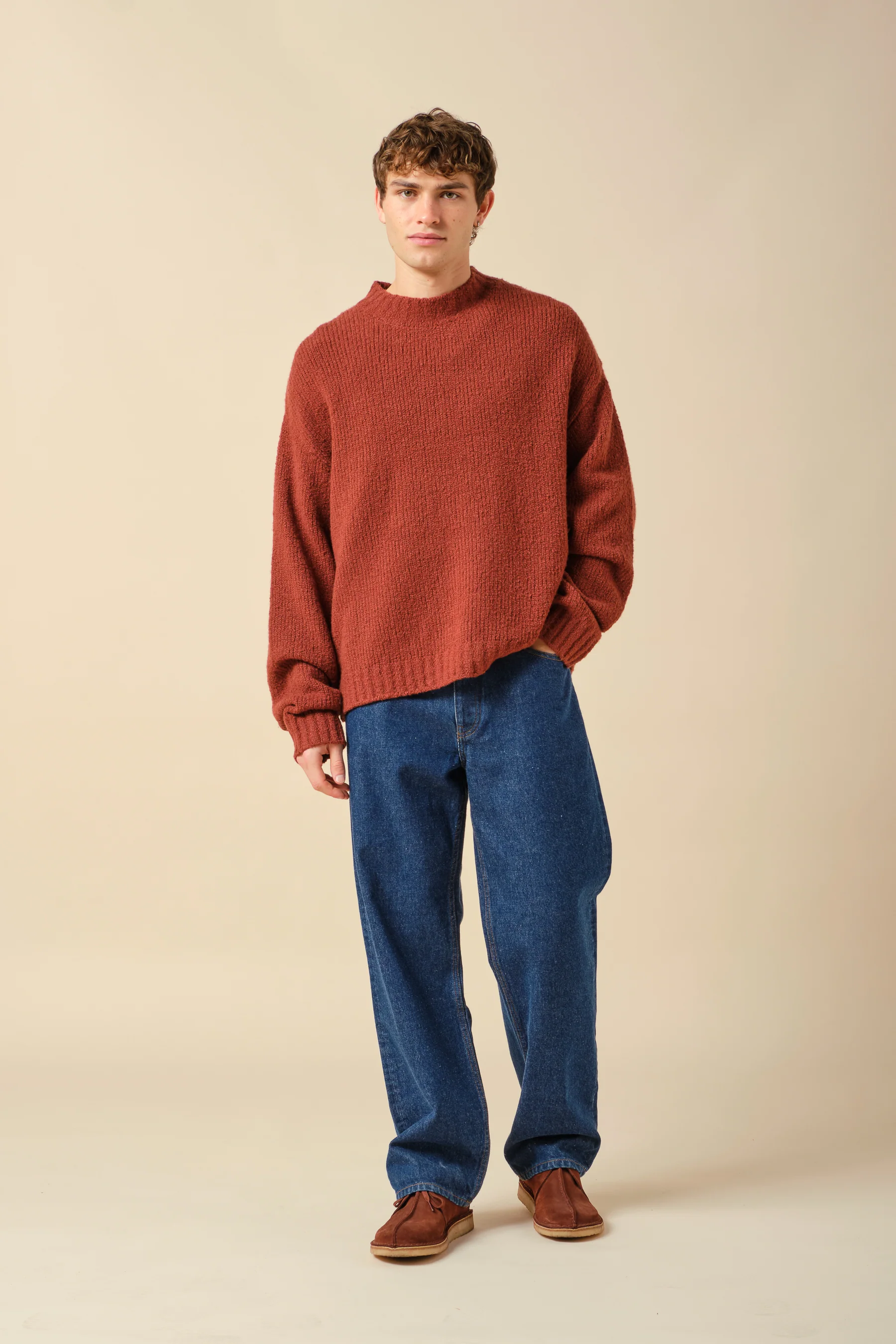 CROPPED WOOL KNIT - BRICK - Image 8
