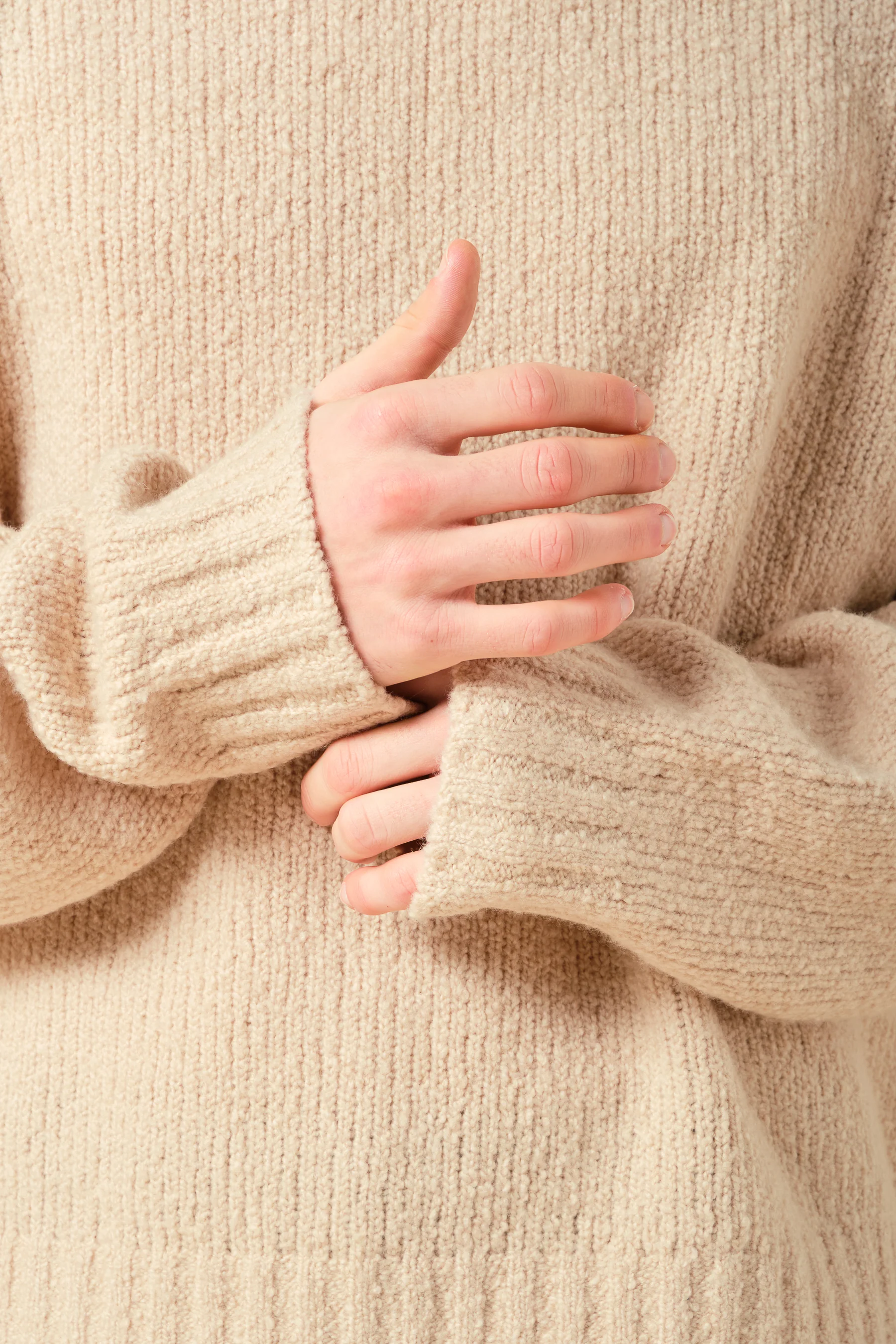 CROPPED WOOL KNIT - SAND - Image 3