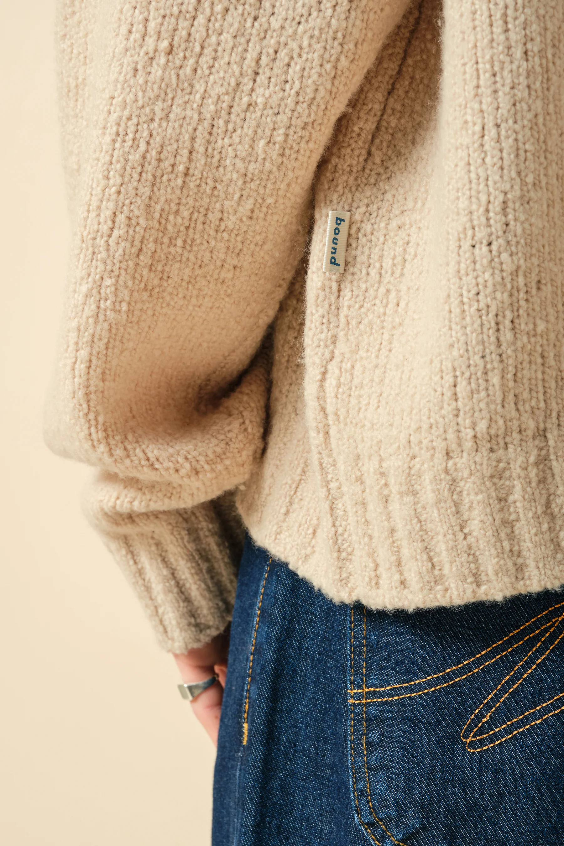 CROPPED WOOL KNIT - SAND - Image 5